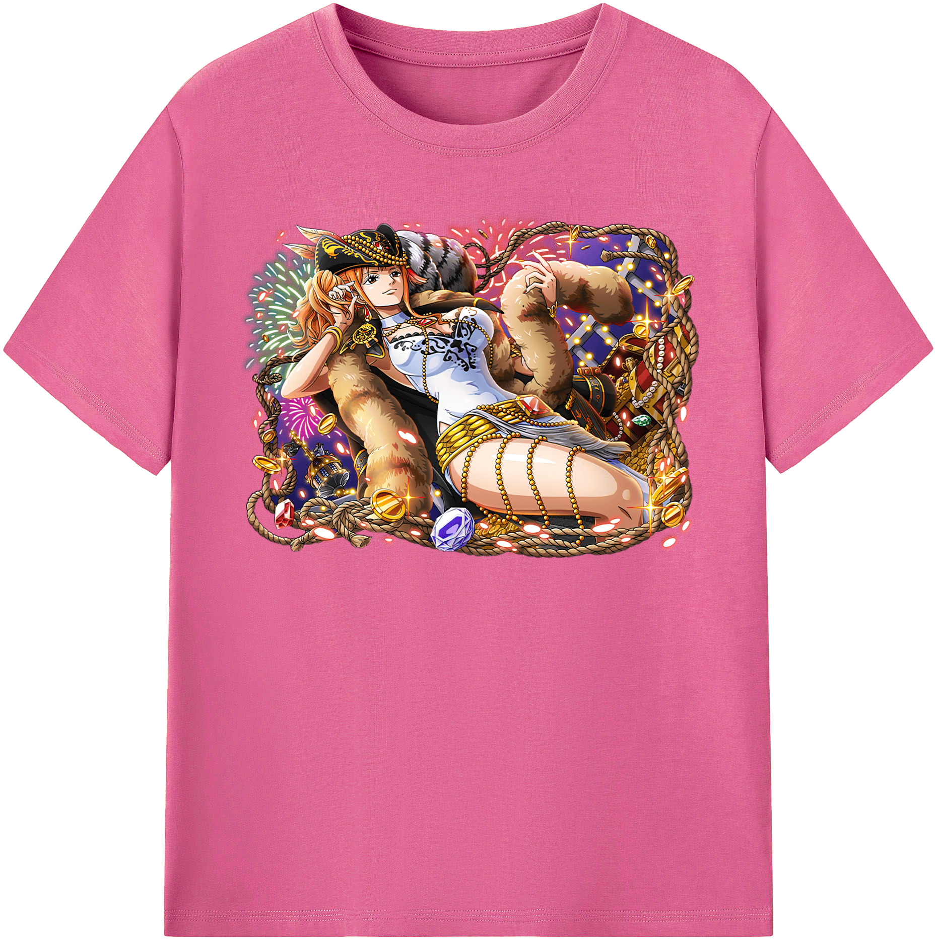 （画像用） ワンピース ナミ ONE PIECE Nami レディースカジュアルプリントTシャツ（綿100％）
