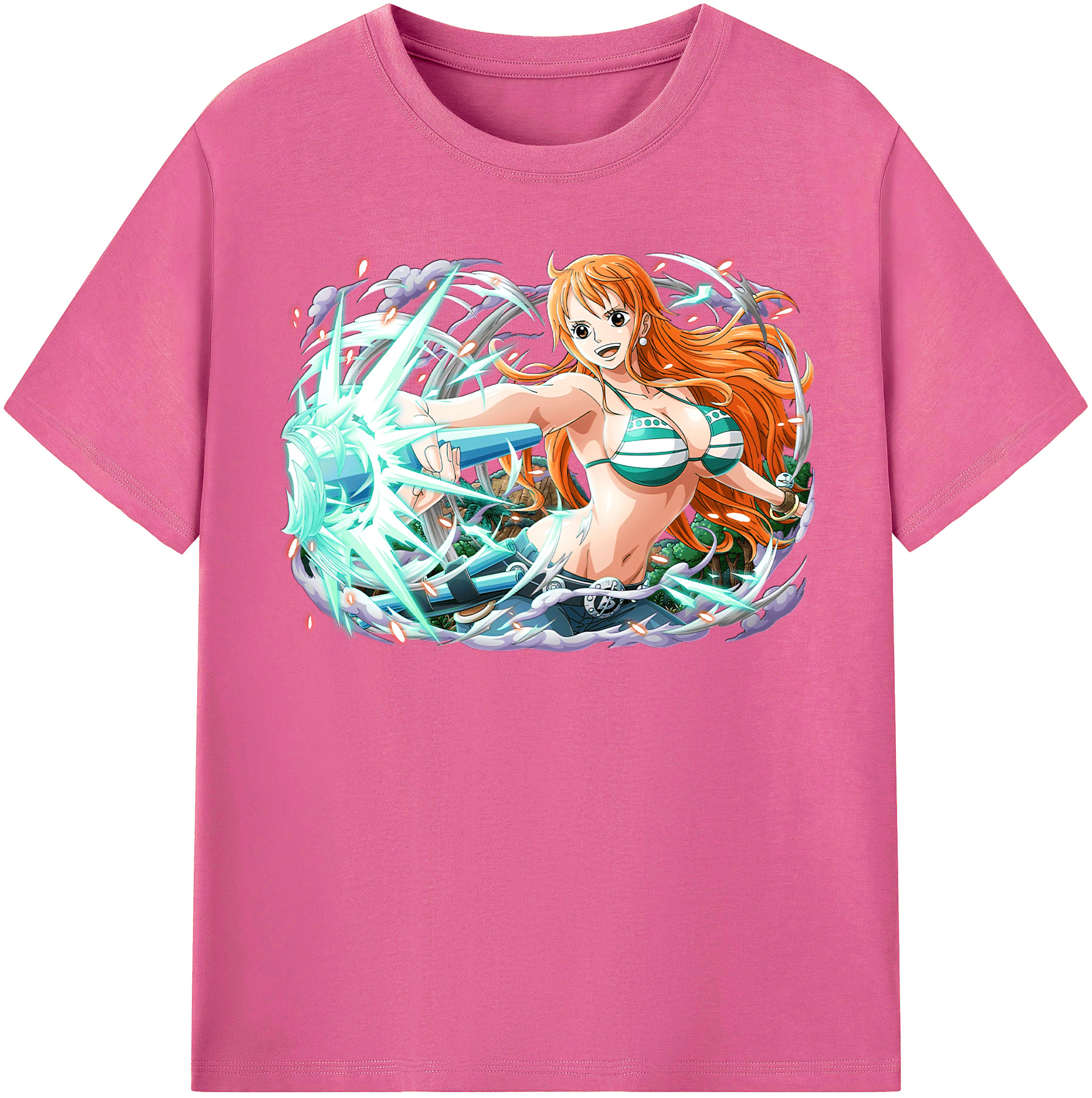 （画像用） ワンピース ナミ ONE PIECE Nami レディースカジュアルプリントTシャツ（綿100％）