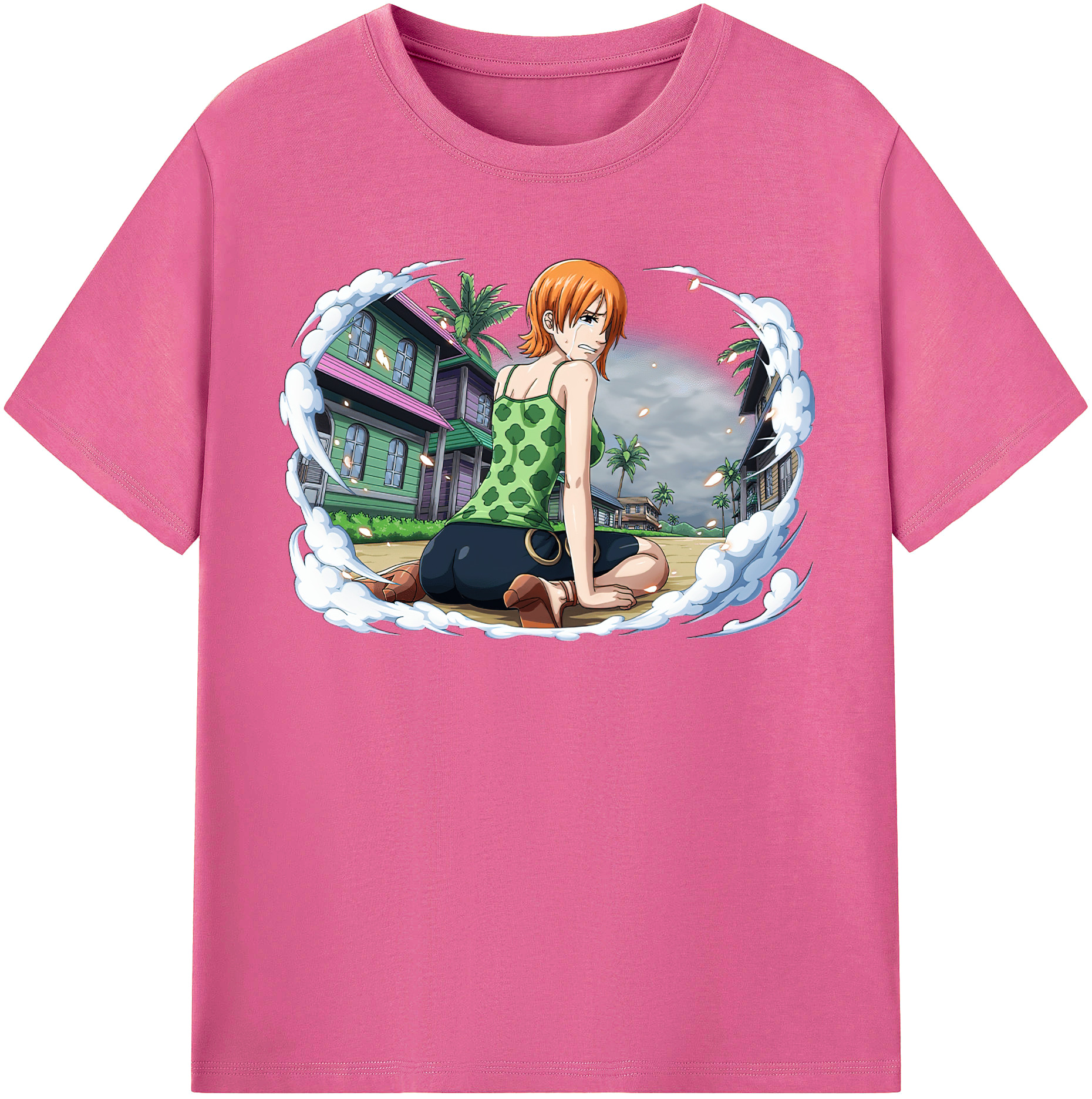 （画像用） ワンピース ナミ ONE PIECE Nami レディースカジュアルプリントTシャツ（綿100％）