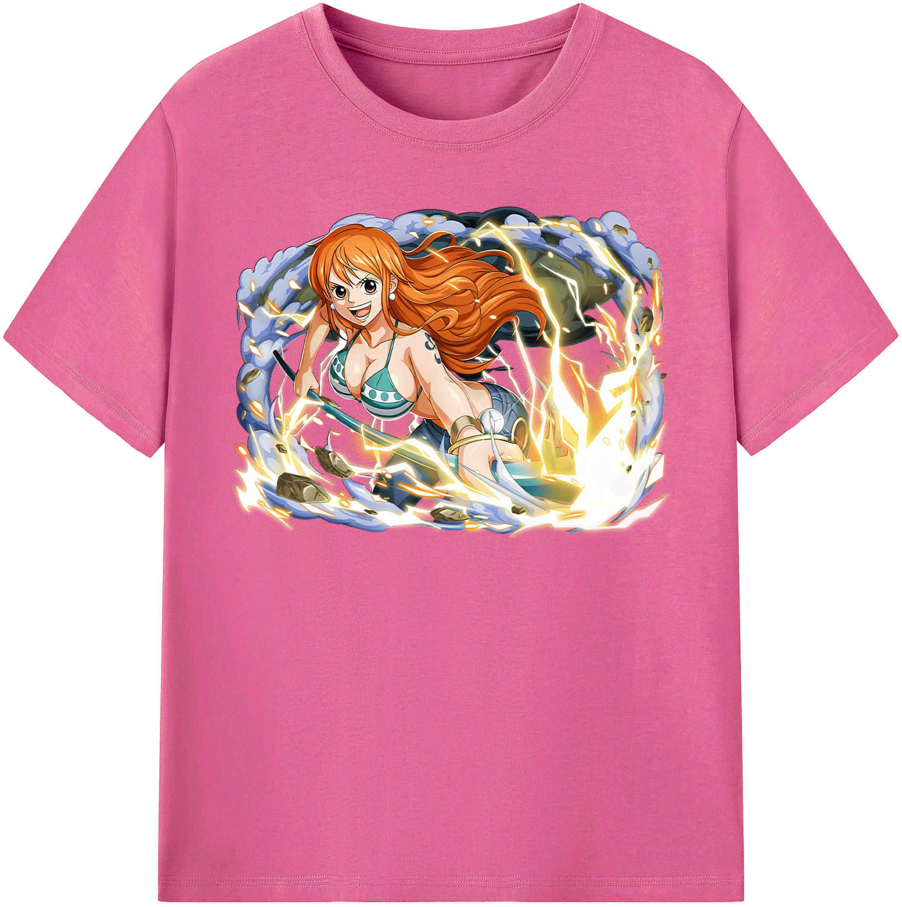 （画像用） ワンピース ナミ ONE PIECE Nami レディースカジュアルプリントTシャツ（綿100％）