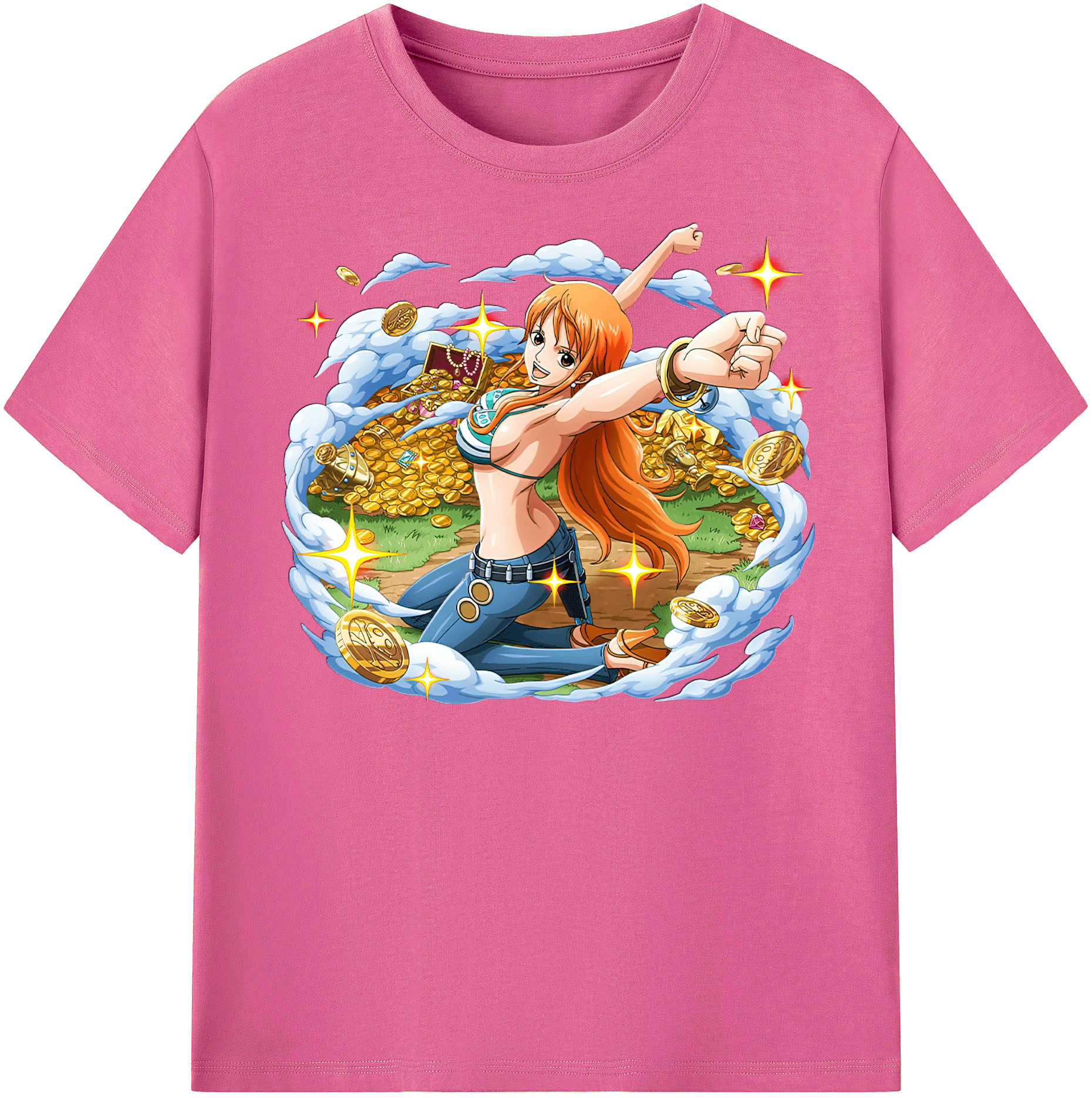 （画像用） ワンピース ナミ ONE PIECE Nami レディースカジュアルプリントTシャツ（綿100％）