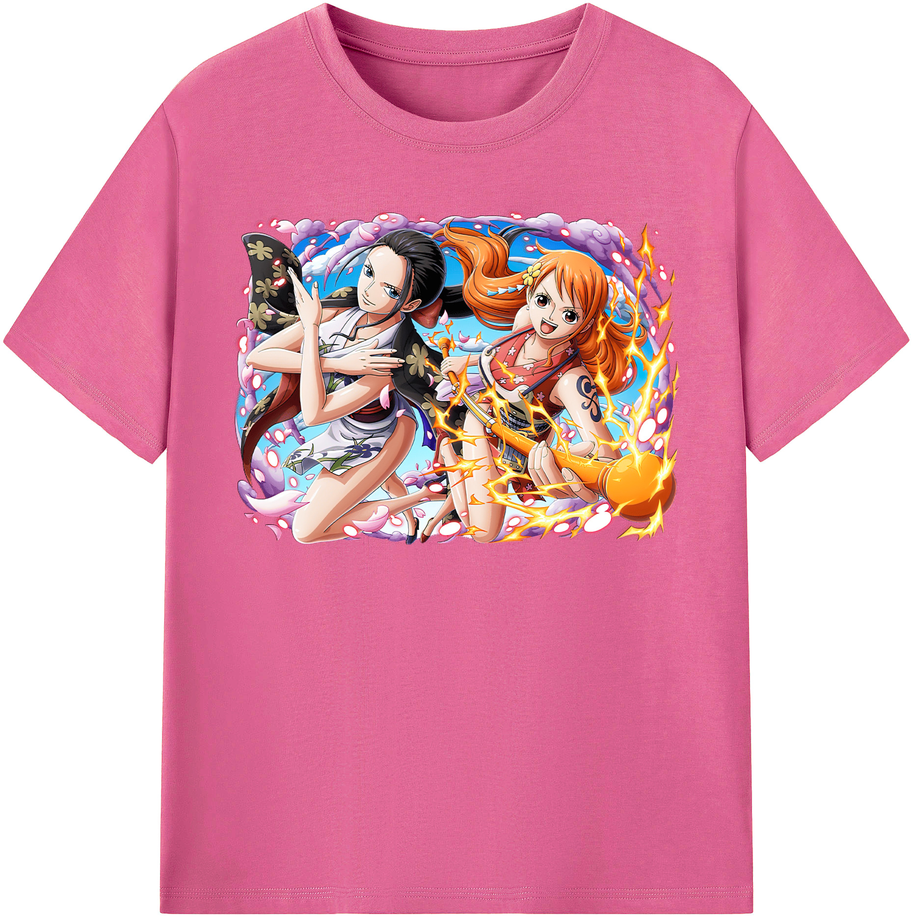 （画像用） ワンピース ナミ ONE PIECE Nami レディースカジュアルプリントTシャツ（綿100％）