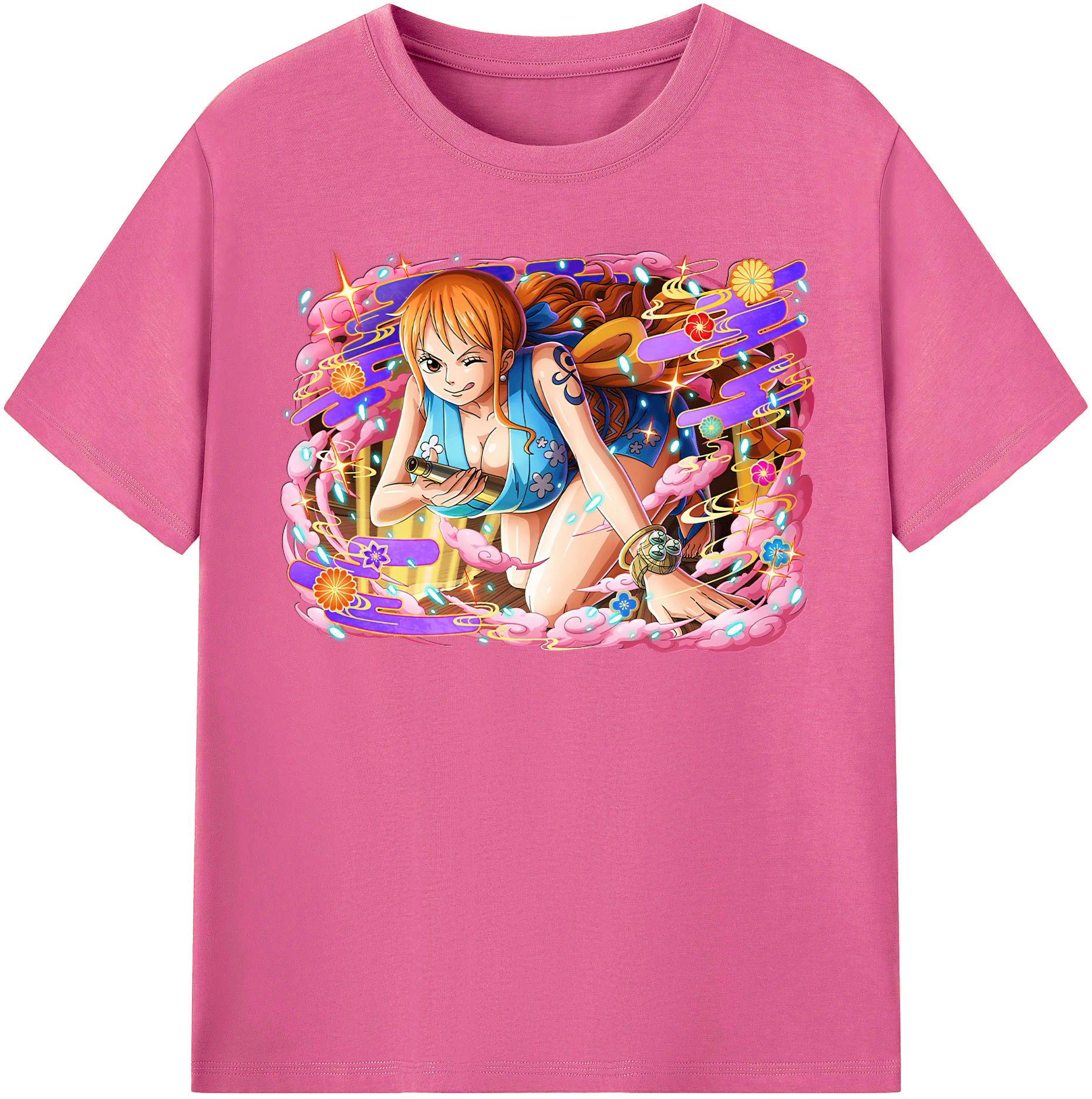 （画像用） ワンピース ナミ ONE PIECE Nami レディースカジュアルプリントTシャツ（綿100％）