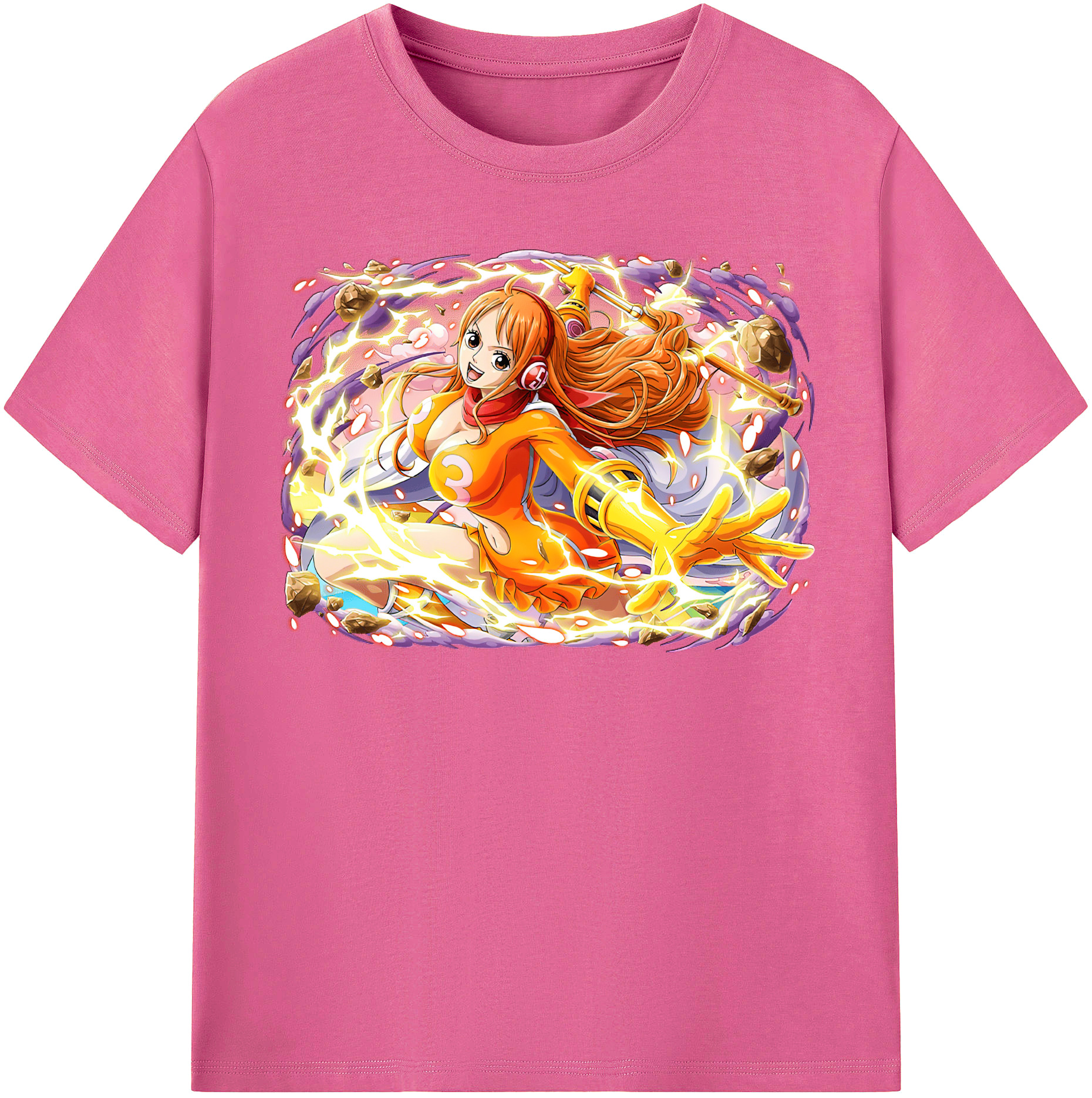 （画像用） ワンピース ナミ ONE PIECE Nami レディースカジュアルプリントTシャツ（綿100％）