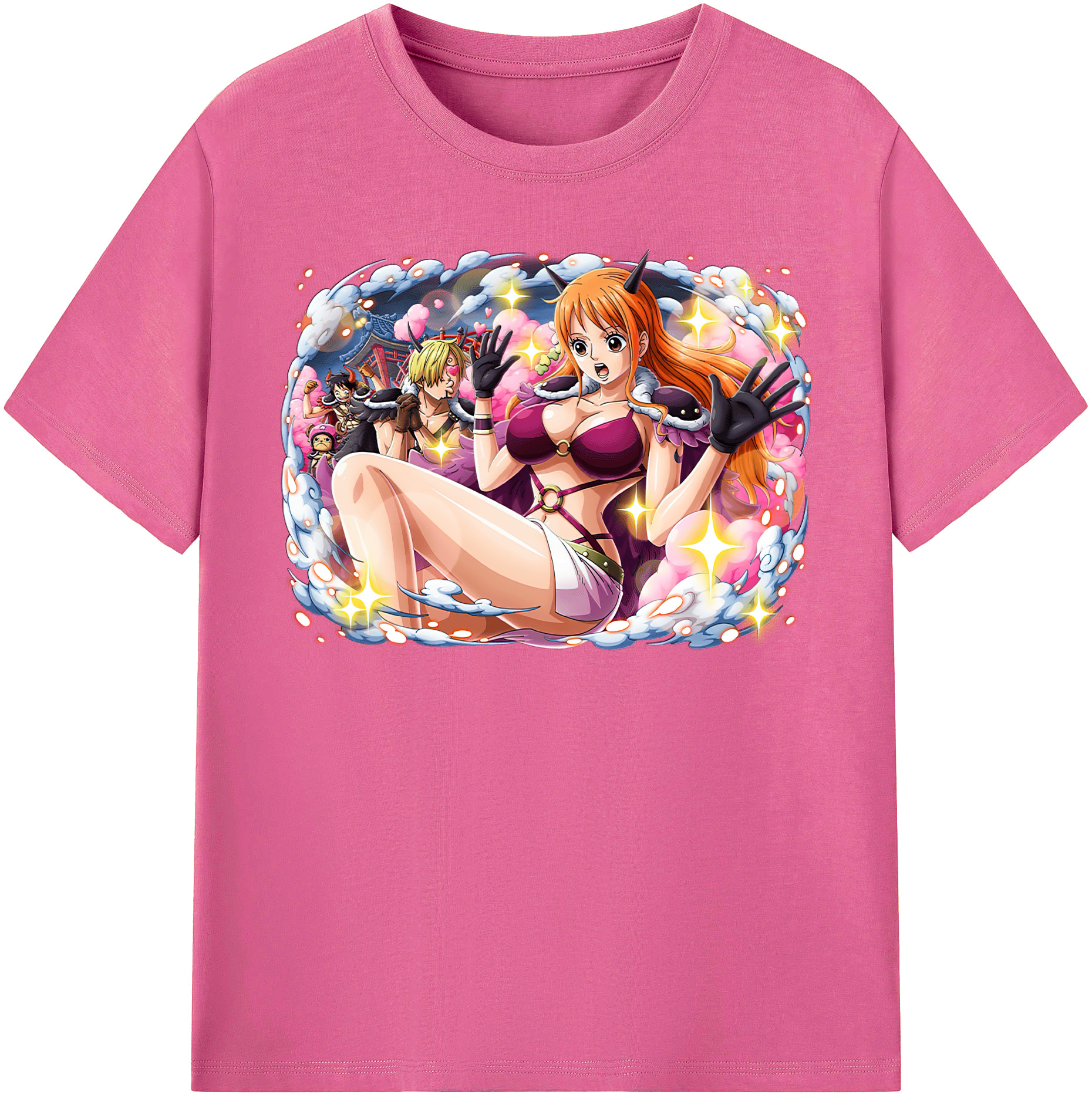 （画像用） ワンピース ナミ ONE PIECE Nami レディースカジュアルプリントTシャツ（綿100％）