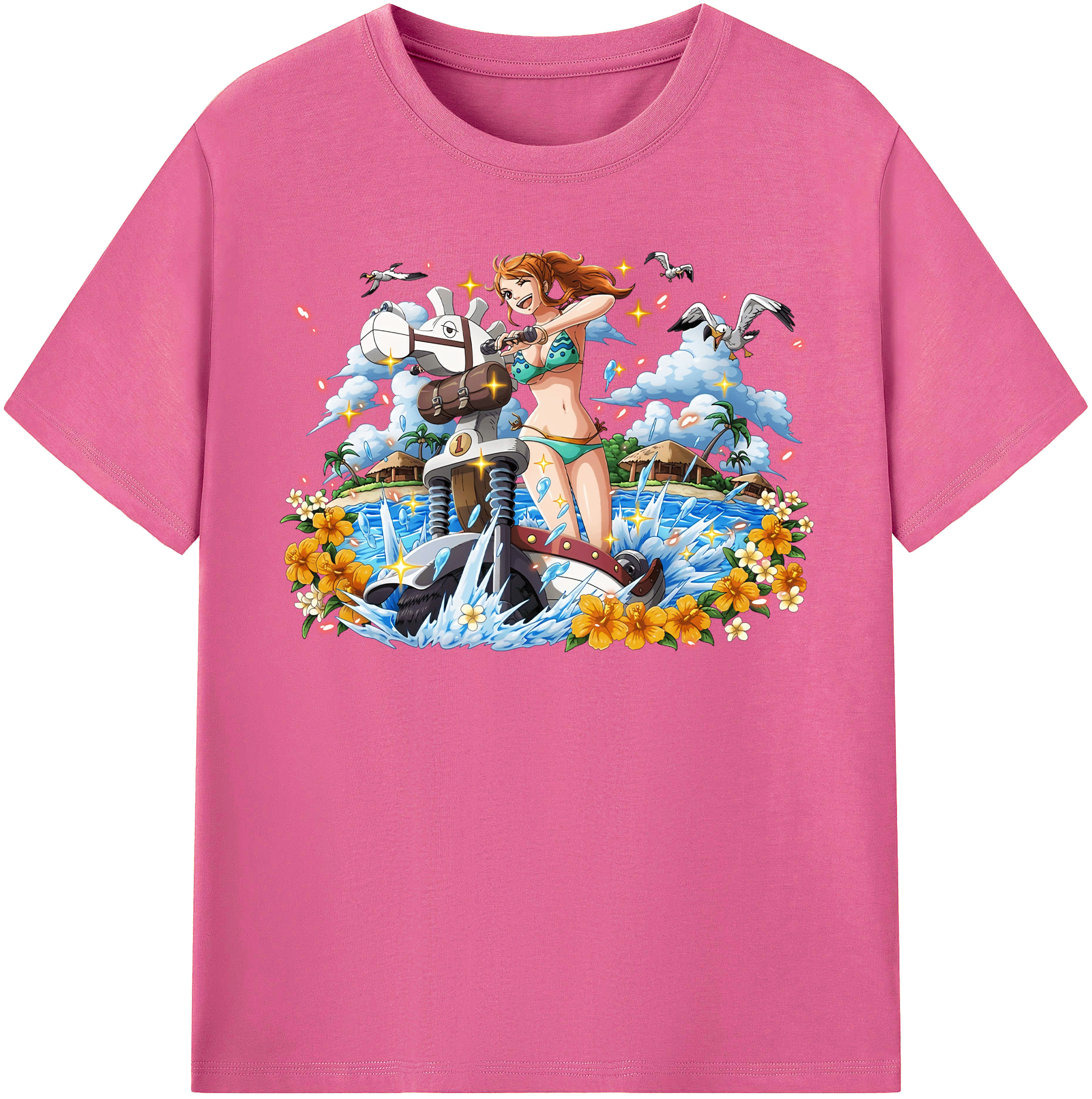ワンピース ナミ ONE PIECE Nami レディースカジュアルプリントTシャツ（綿100％）