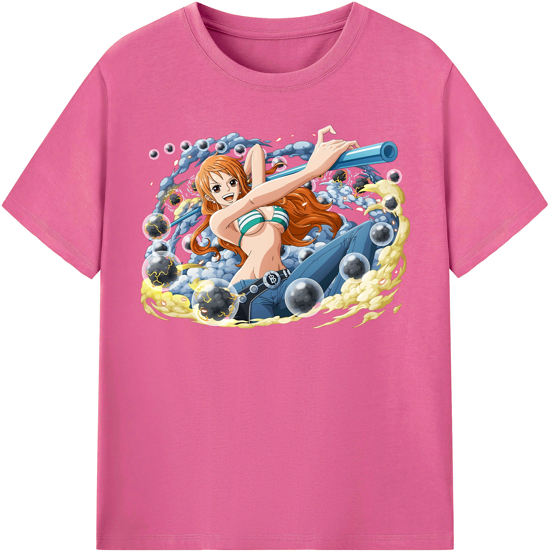 （画像用） ワンピース ナミ ONE PIECE Nami レディースカジュアルプリントTシャツ（綿100％）