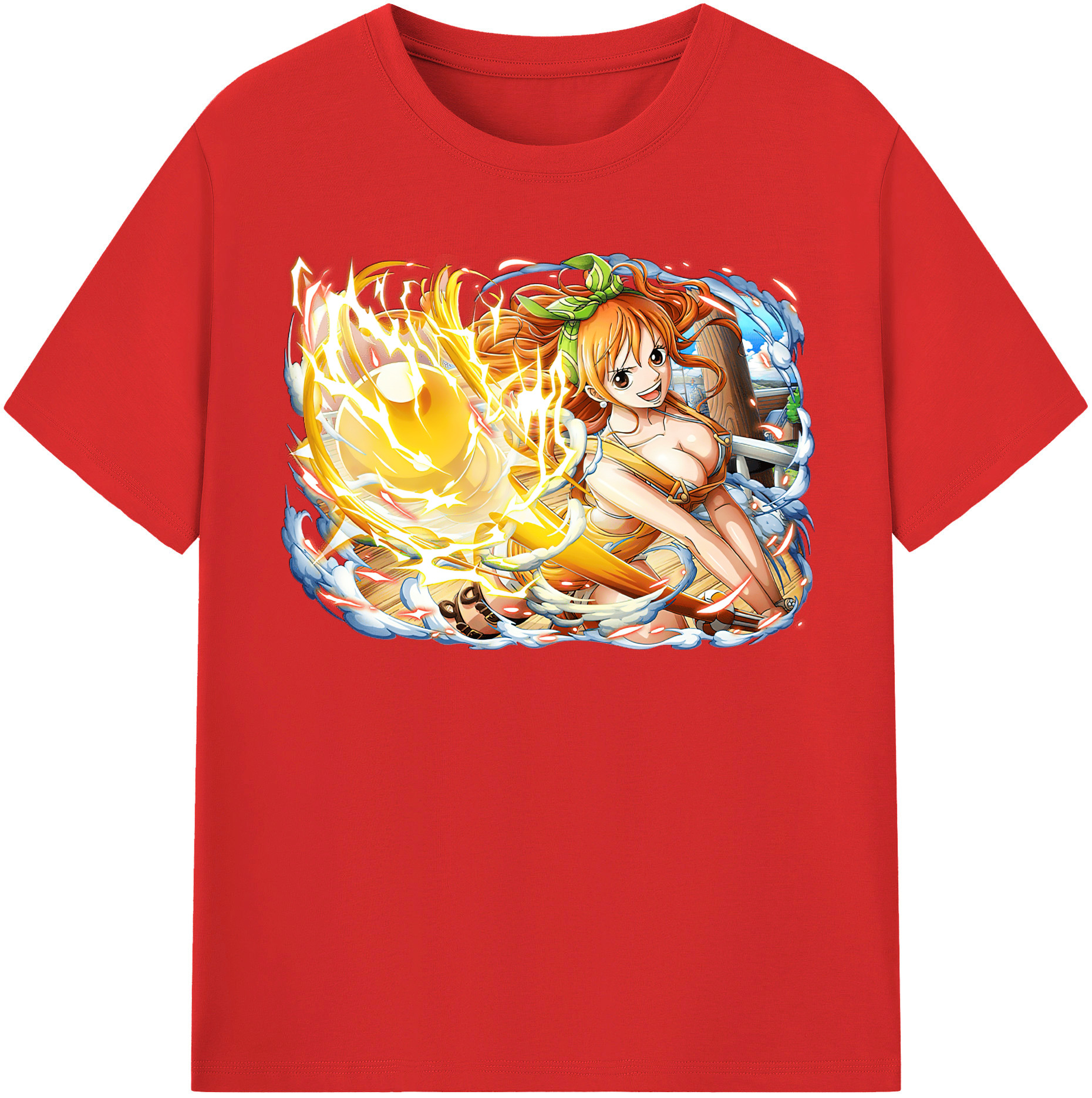 （画像用） ワンピース ナミ ONE PIECE Nami レディースカジュアルプリントTシャツ（綿100％）