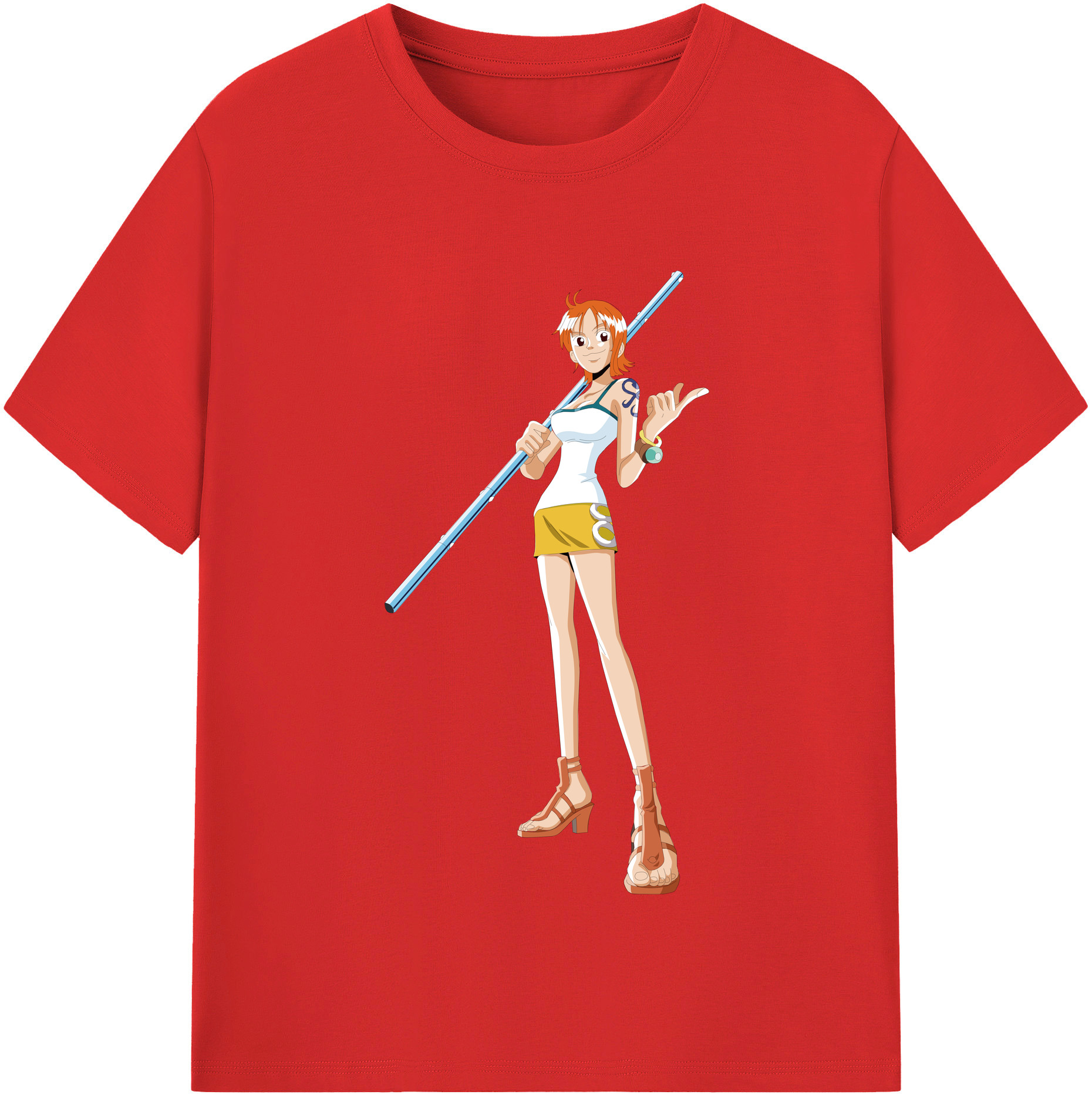 （画像用） ワンピース ナミ ONE PIECE Nami レディースカジュアルプリントTシャツ（綿100％）