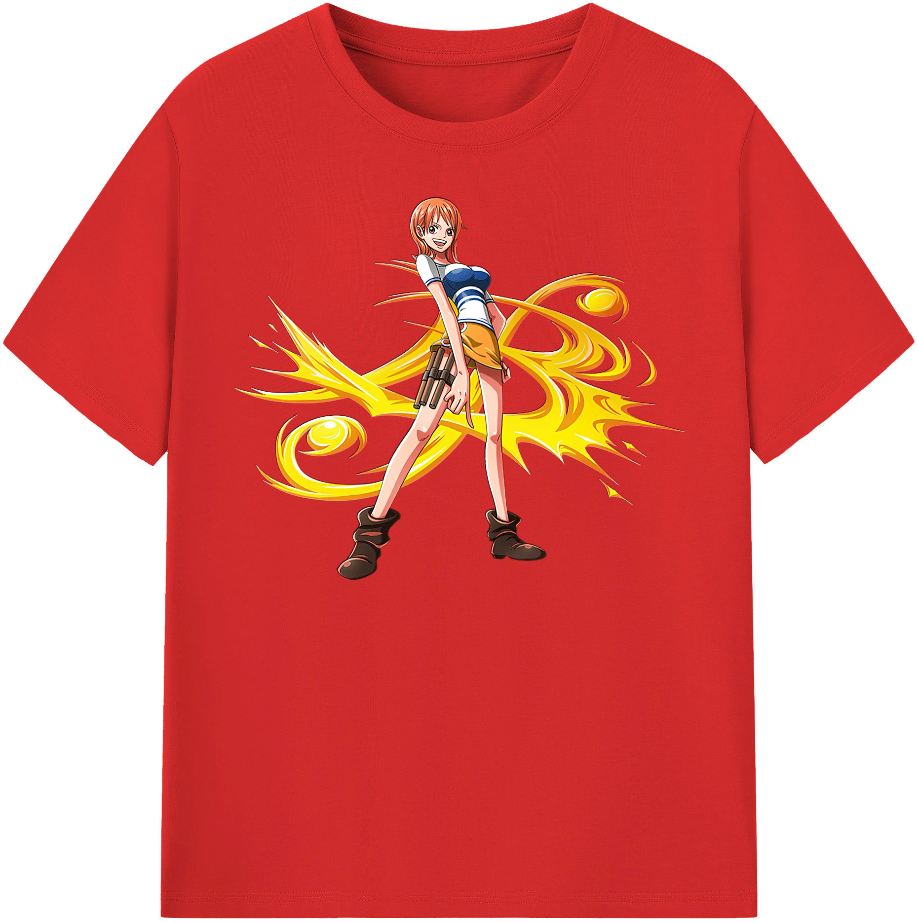 （画像用） ワンピース ナミ ONE PIECE Nami レディースカジュアルプリントTシャツ（綿100％）