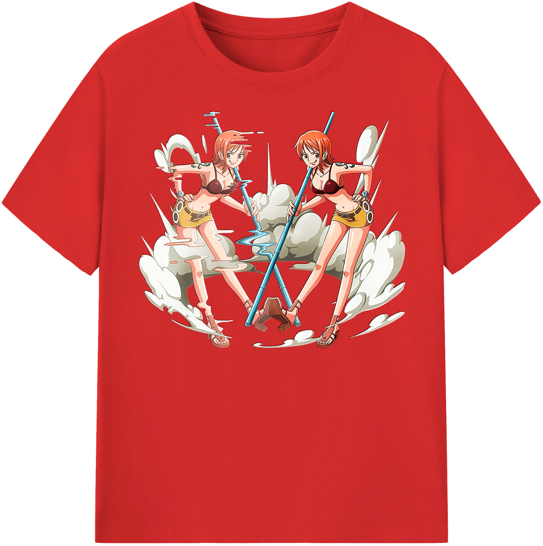 （画像用） ワンピース ナミ ONE PIECE Nami レディースカジュアルプリントTシャツ（綿100％）