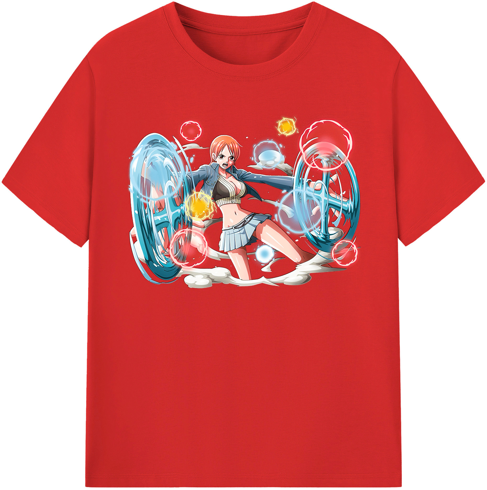（画像用） ワンピース ナミ ONE PIECE Nami レディースカジュアルプリントTシャツ（綿100％）