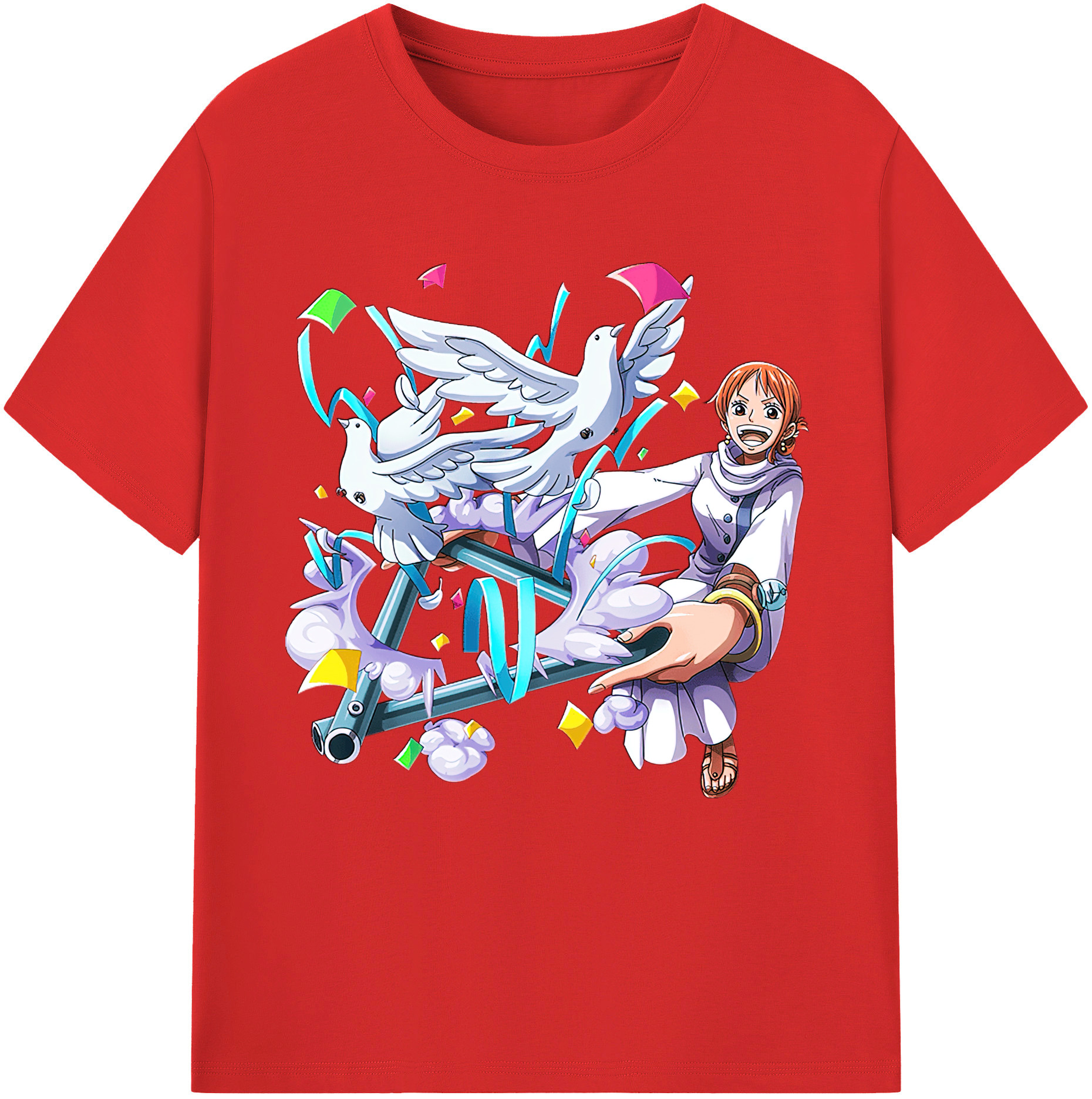 （画像用） ワンピース ナミ ONE PIECE Nami レディースカジュアルプリントTシャツ（綿100％）