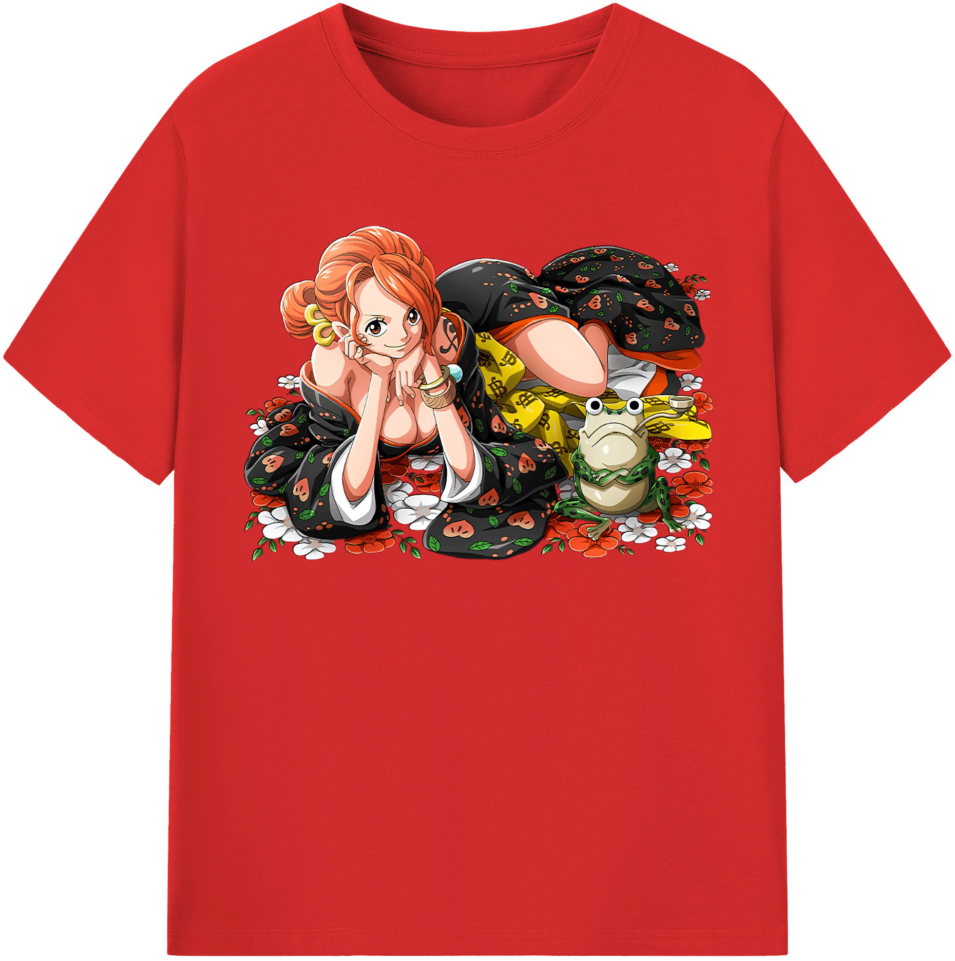 （画像用） ワンピース ナミ ONE PIECE Nami レディースカジュアルプリントTシャツ（綿100％）