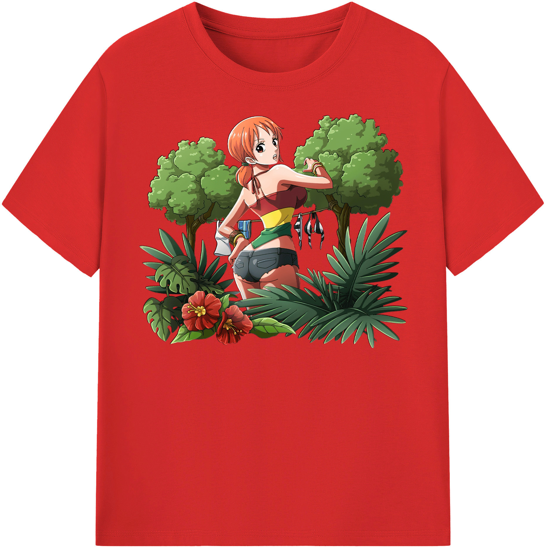 （画像用） ワンピース ナミ ONE PIECE Nami レディースカジュアルプリントTシャツ（綿100％）