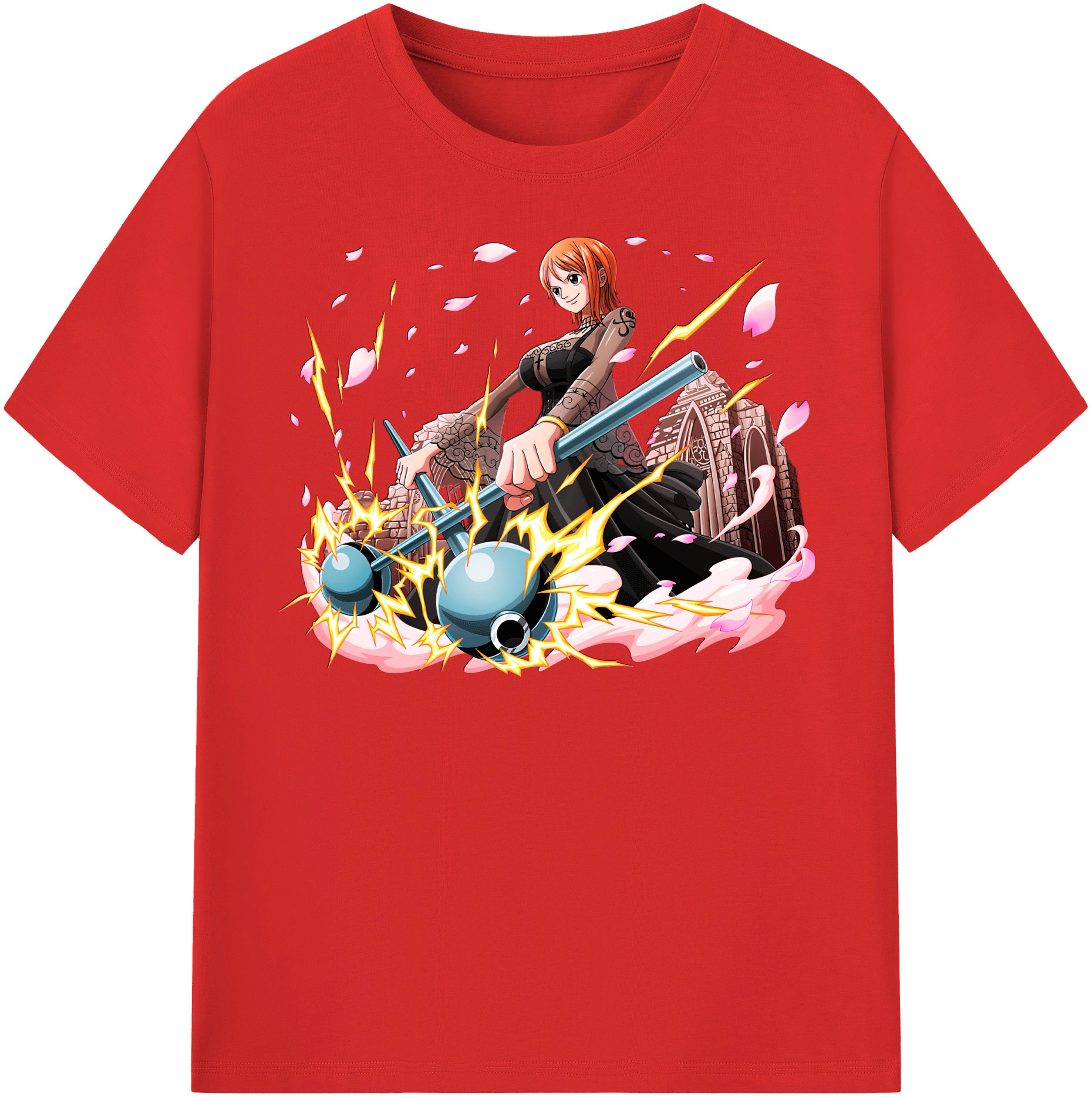 （画像用） ワンピース ナミ ONE PIECE Nami レディースカジュアルプリントTシャツ（綿100％）