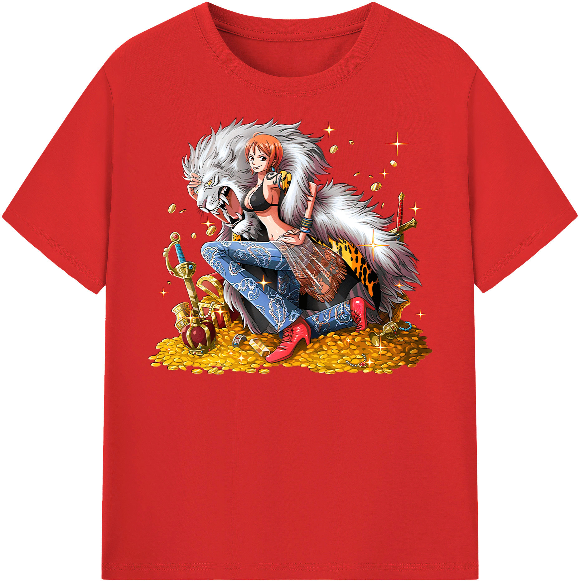 （画像用） ワンピース ナミ ONE PIECE Nami レディースカジュアルプリントTシャツ（綿100％）