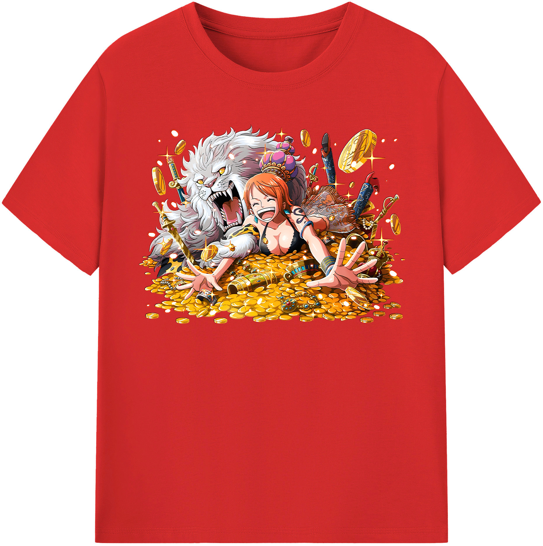 （画像用） ワンピース ナミ ONE PIECE Nami レディースカジュアルプリントTシャツ（綿100％）