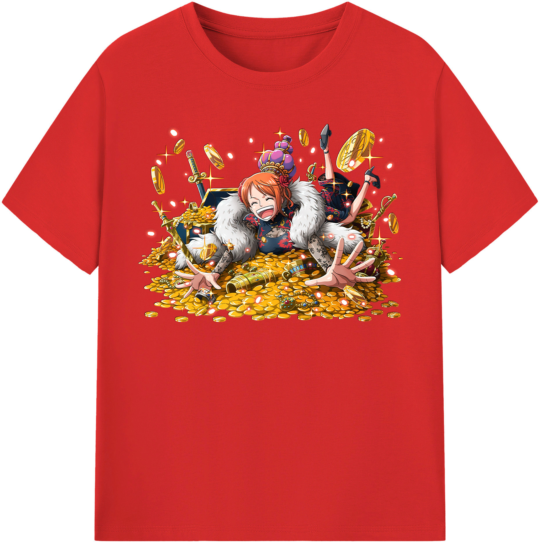 （画像用） ワンピース ナミ ONE PIECE Nami レディースカジュアルプリントTシャツ（綿100％）