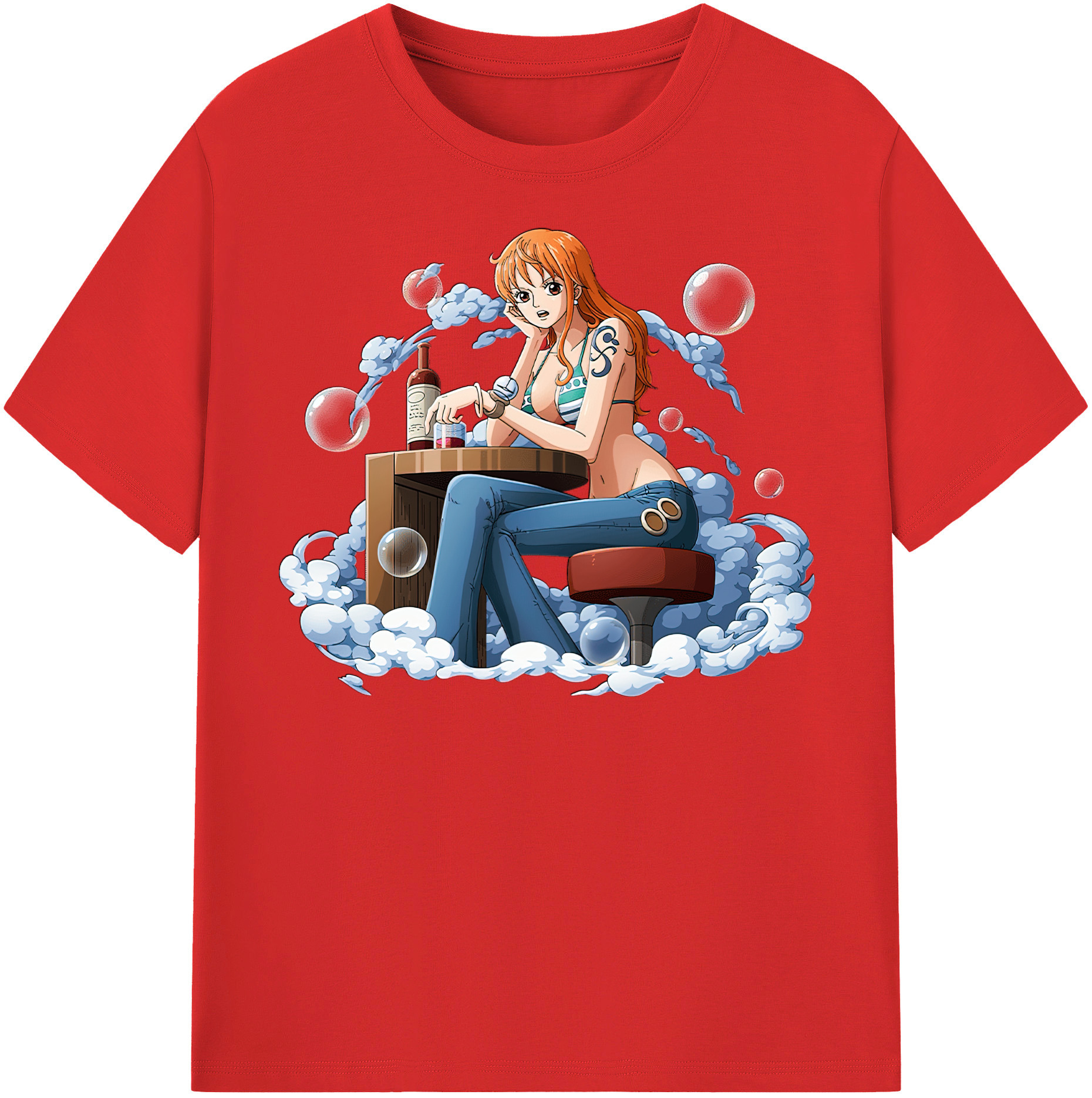 （画像用） ワンピース ナミ ONE PIECE Nami レディースカジュアルプリントTシャツ（綿100％）
