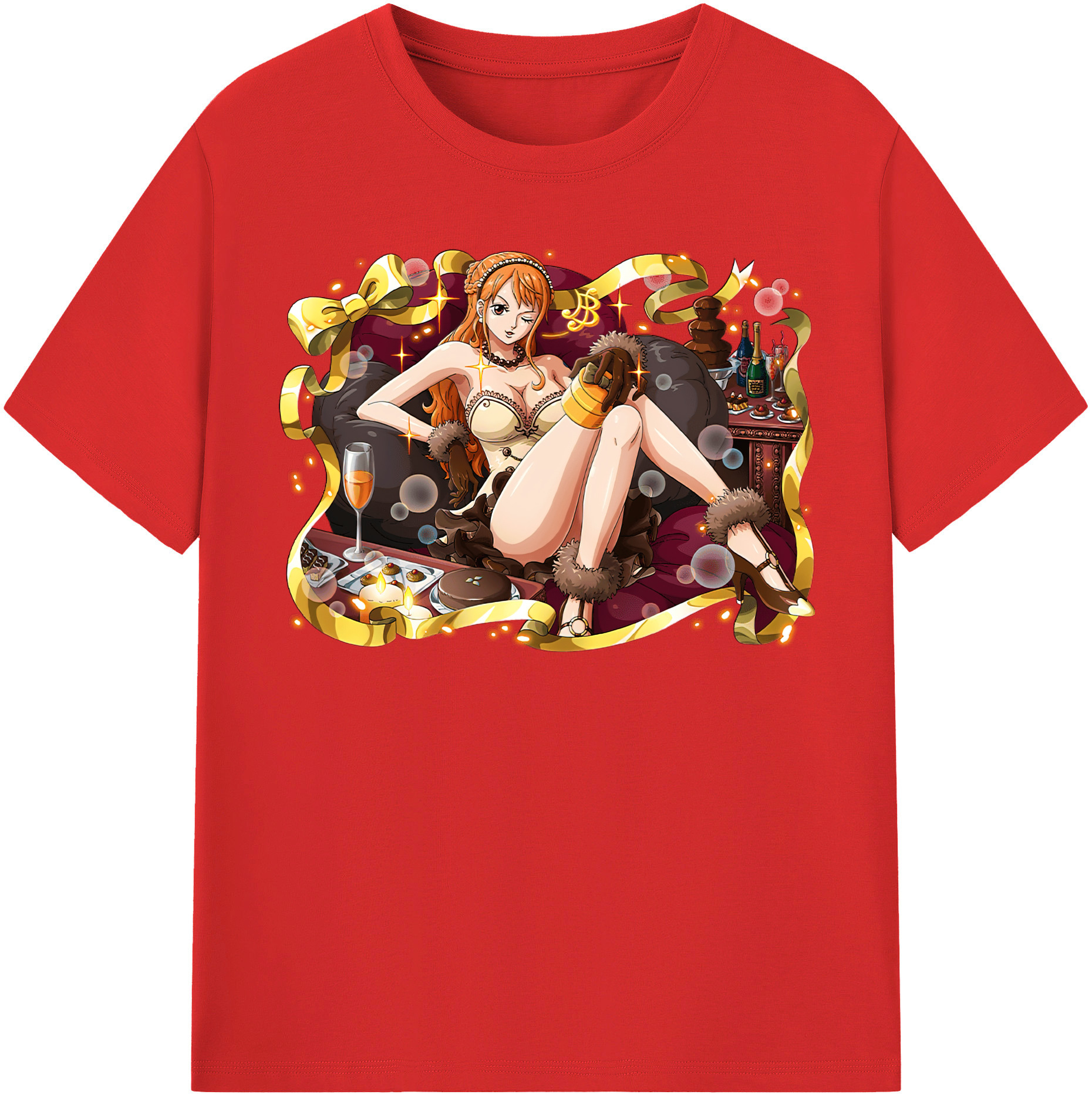 （画像用） ワンピース ナミ ONE PIECE Nami レディースカジュアルプリントTシャツ（綿100％）