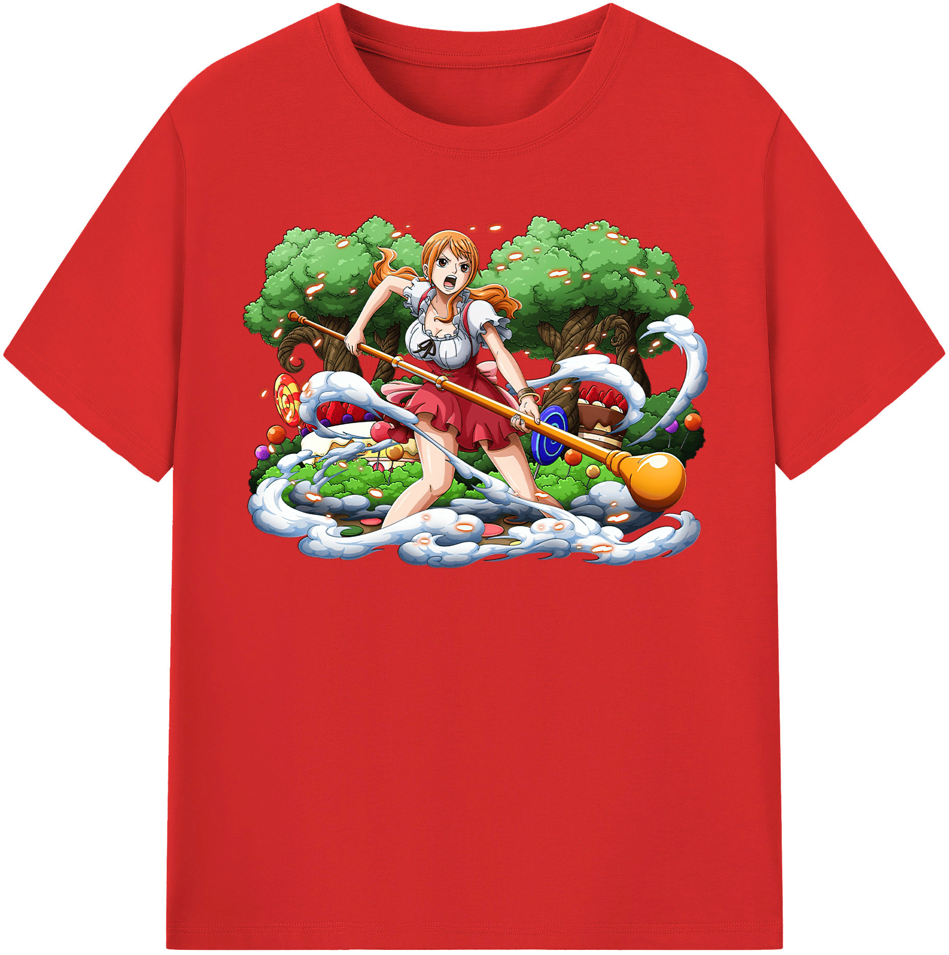 （画像用） ワンピース ナミ ONE PIECE Nami レディースカジュアルプリントTシャツ（綿100％）