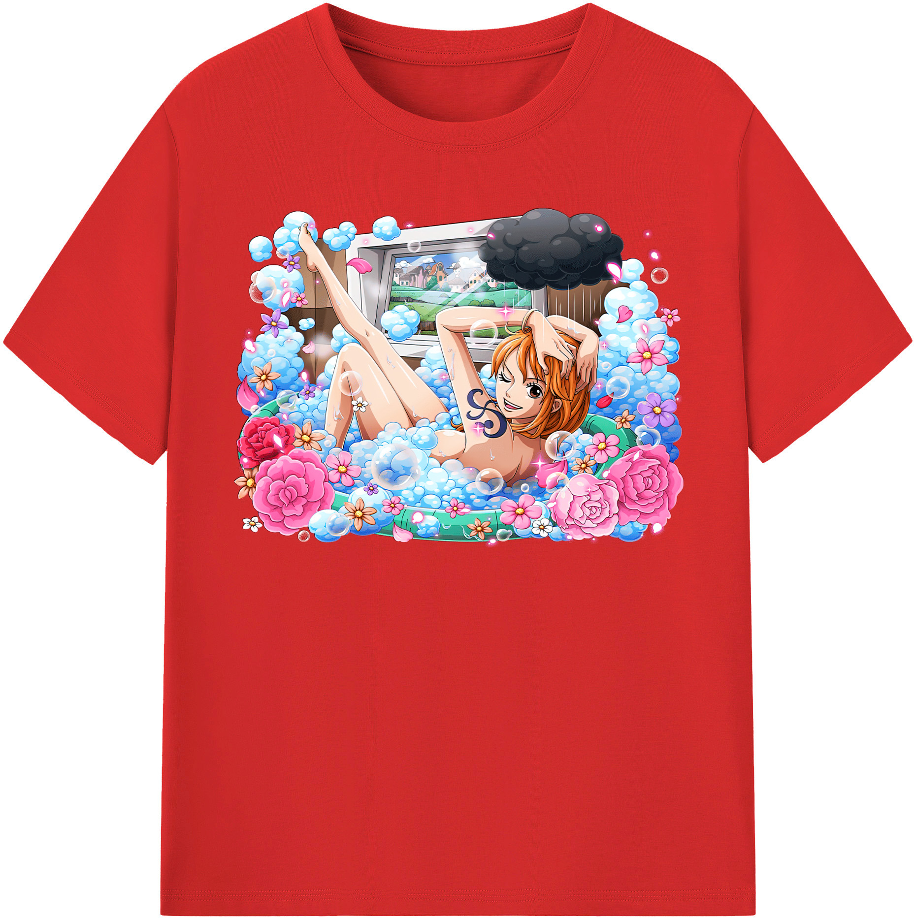 （画像用） ワンピース ナミ ONE PIECE Nami レディースカジュアルプリントTシャツ（綿100％）