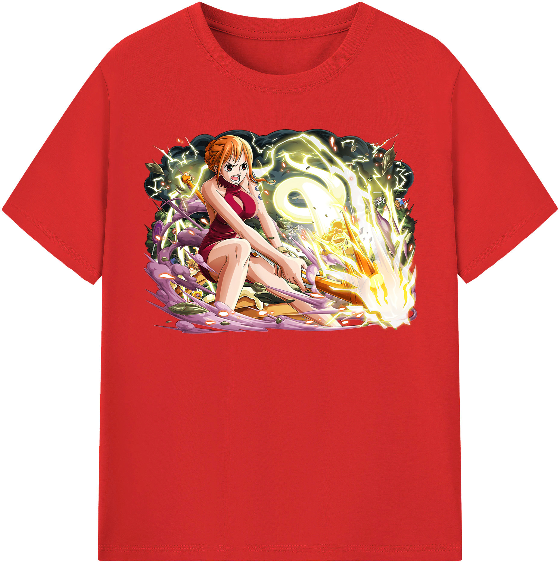 （画像用） ワンピース ナミ ONE PIECE Nami レディースカジュアルプリントTシャツ（綿100％）