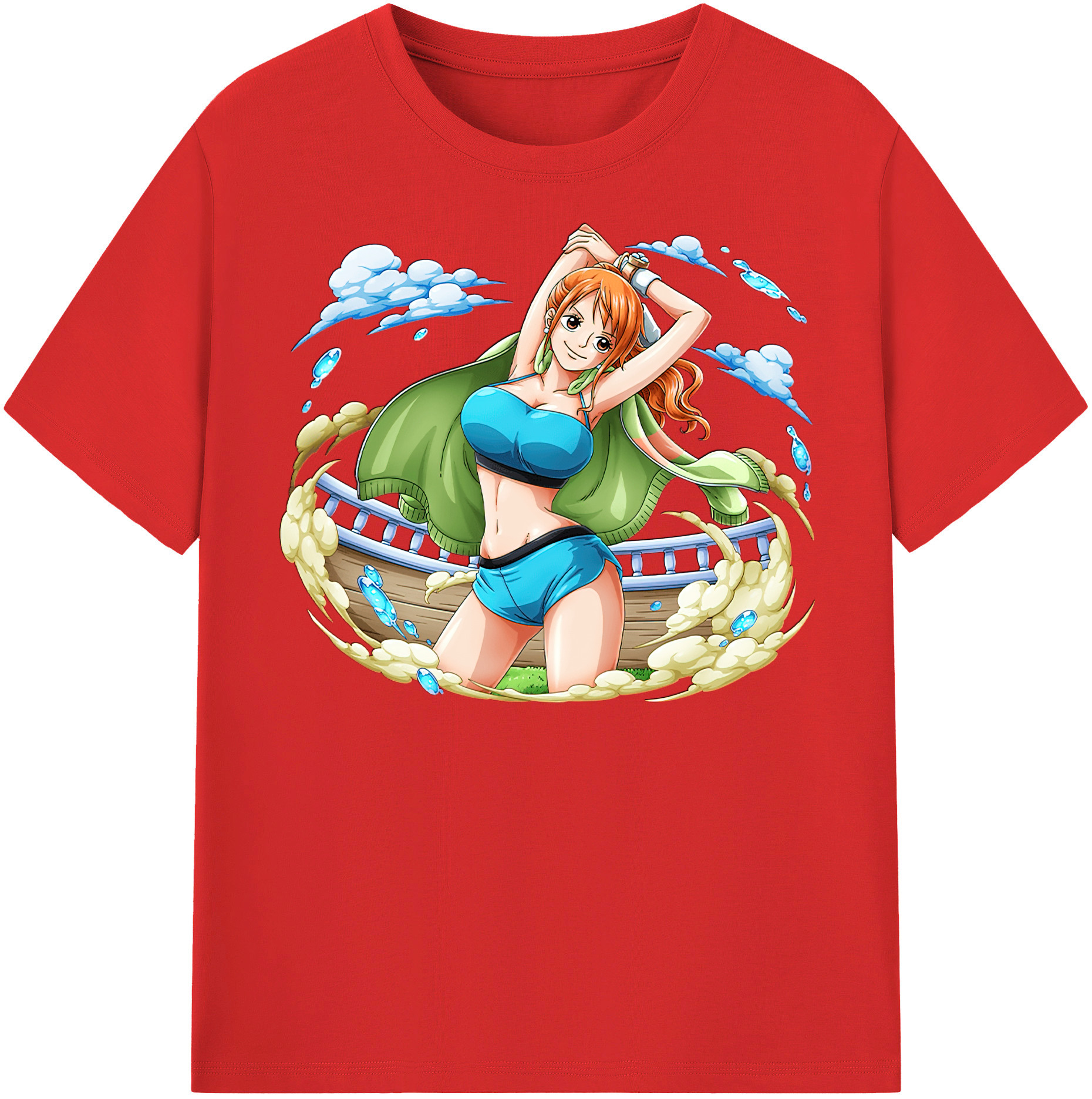 （画像用） ワンピース ナミ ONE PIECE Nami レディースカジュアルプリントTシャツ（綿100％）