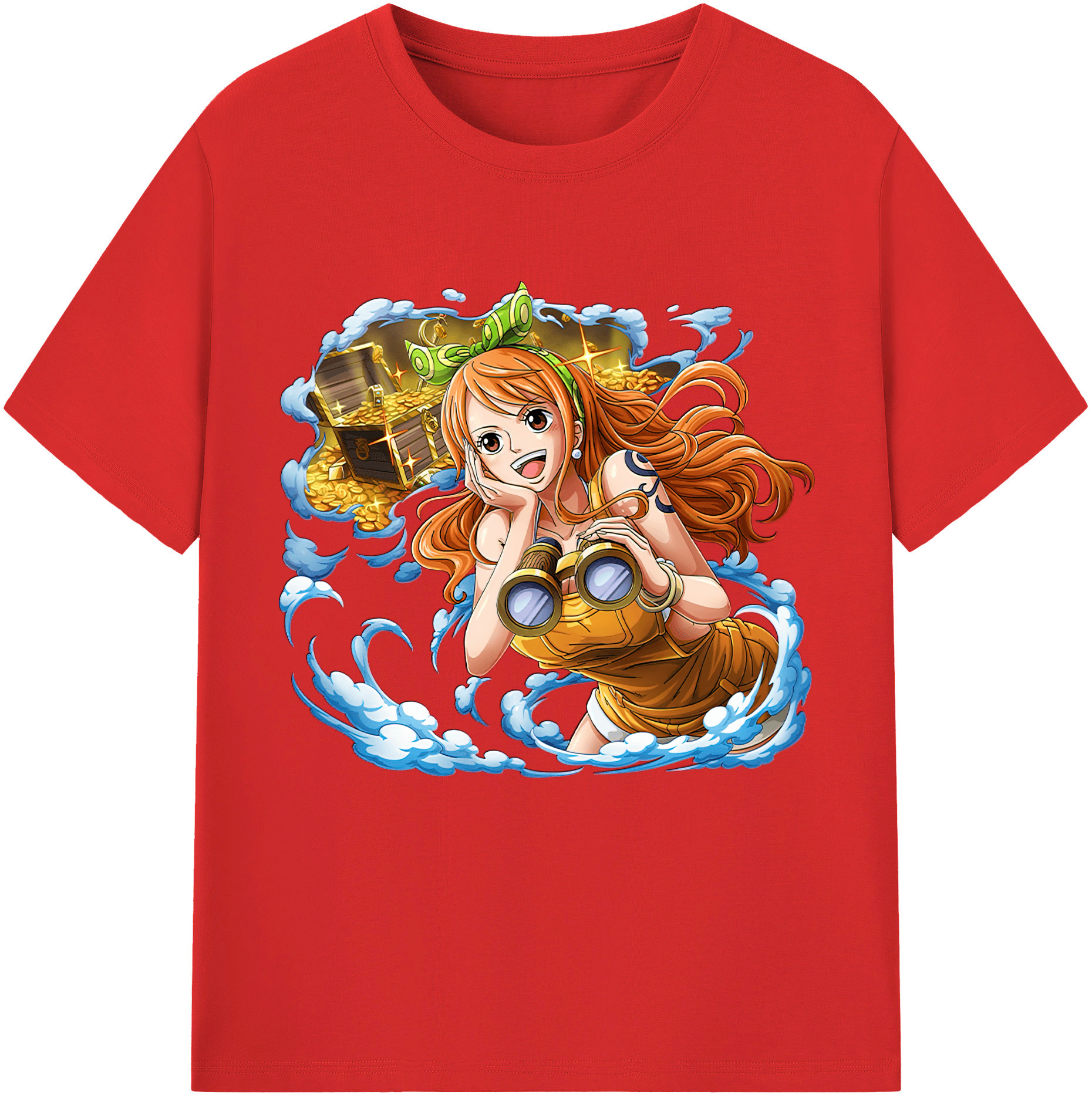 （画像用） ワンピース ナミ ONE PIECE Nami レディースカジュアルプリントTシャツ（綿100％）