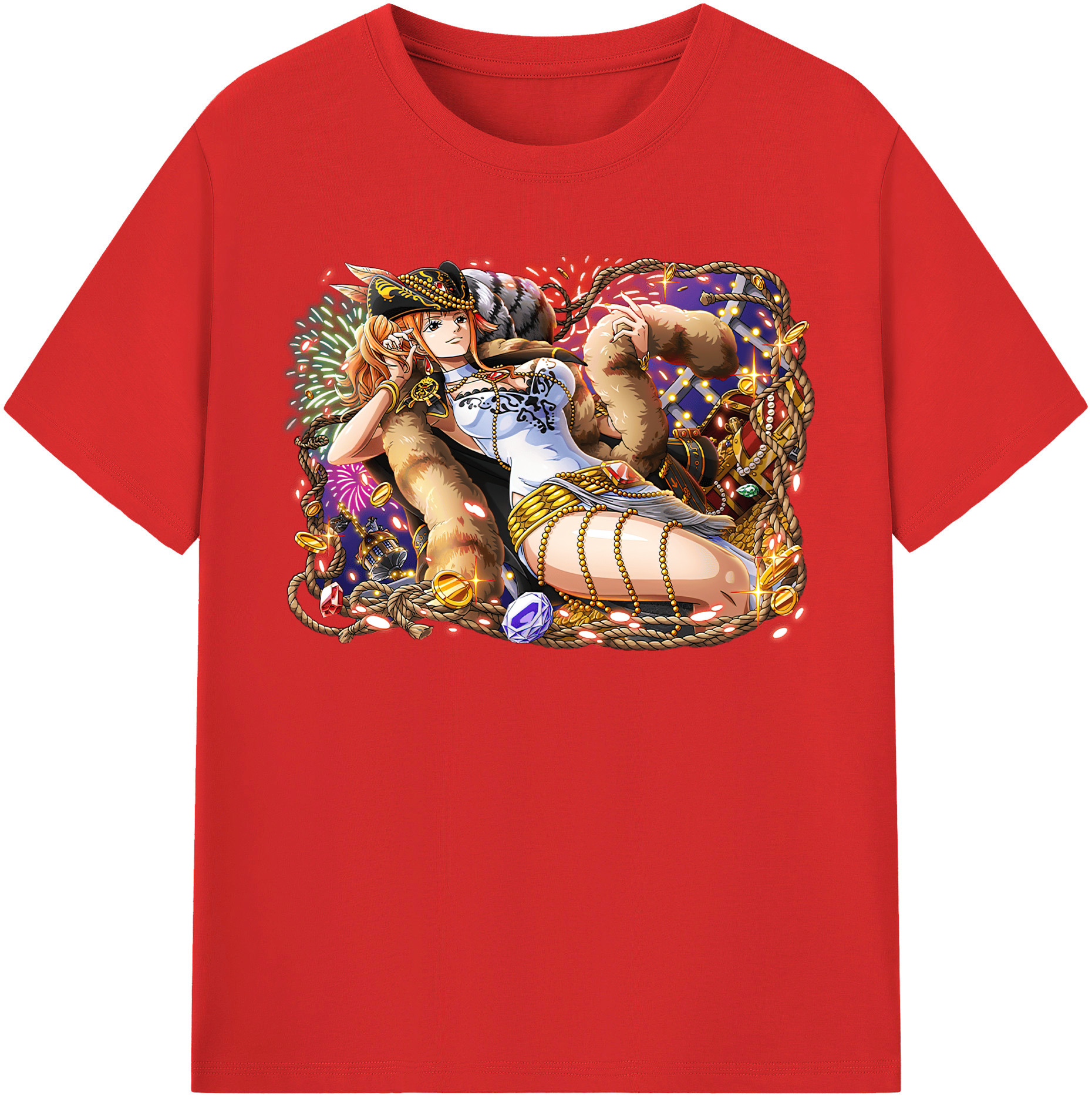 （画像用） ワンピース ナミ ONE PIECE Nami レディースカジュアルプリントTシャツ（綿100％）