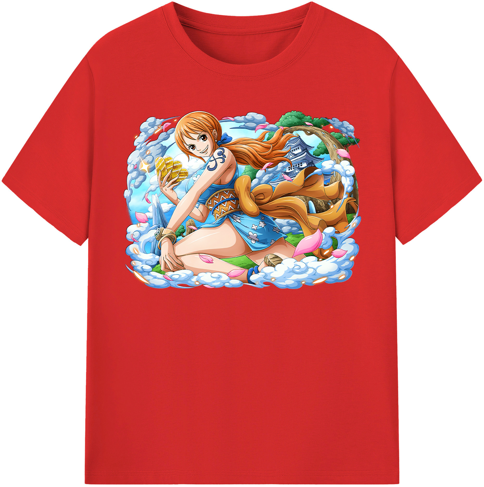 （画像用） ワンピース ナミ ONE PIECE Nami レディースカジュアルプリントTシャツ（綿100％）