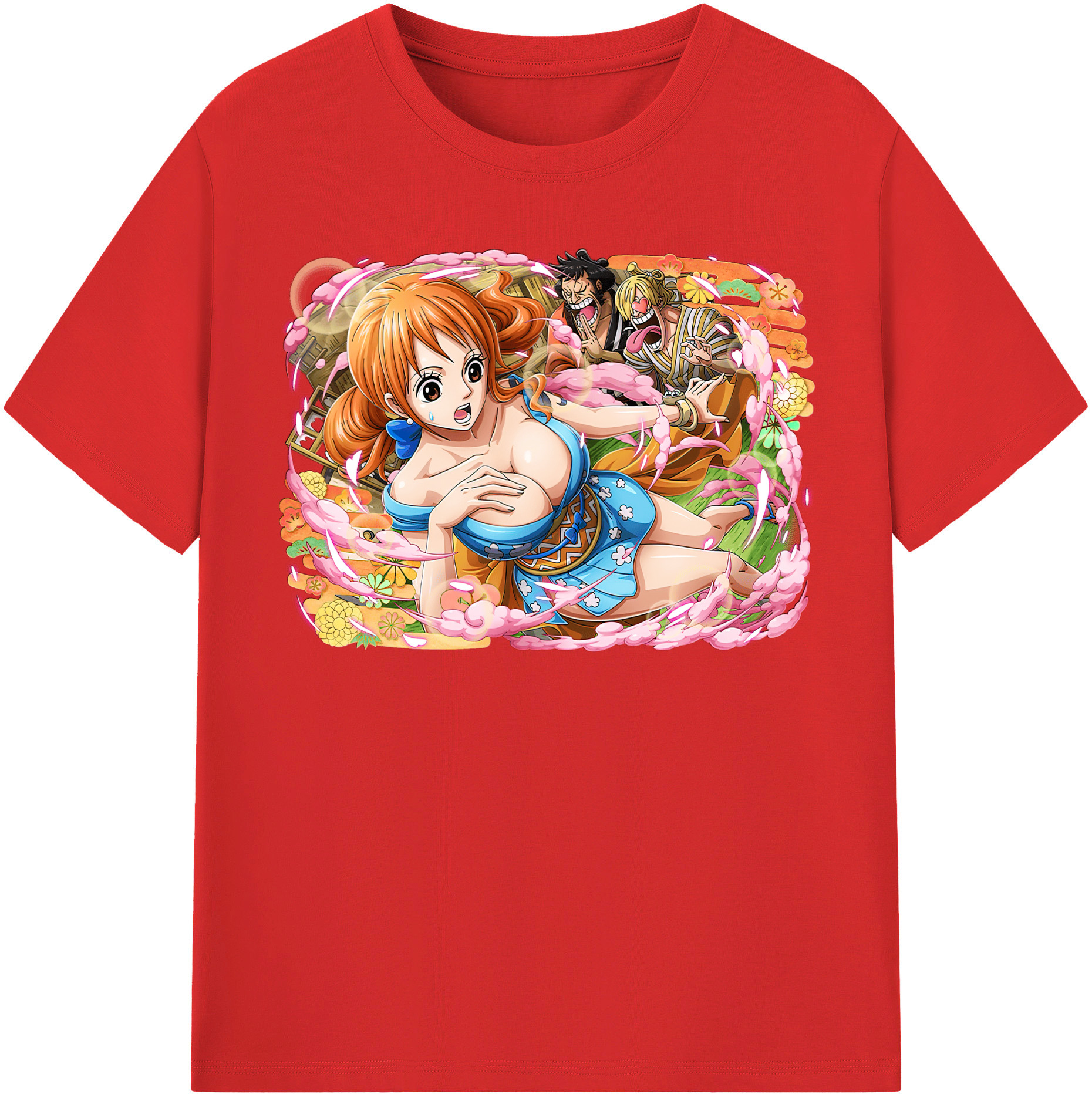 （画像用） ワンピース ナミ ONE PIECE Nami レディースカジュアルプリントTシャツ（綿100％）