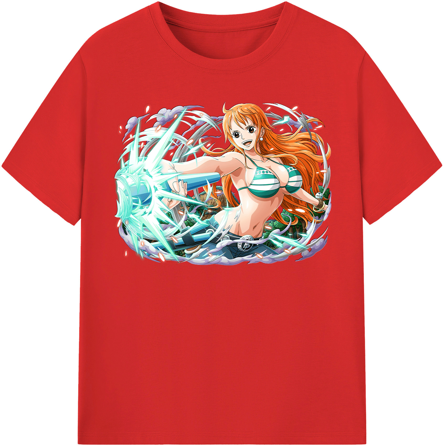 （画像用） ワンピース ナミ ONE PIECE Nami レディースカジュアルプリントTシャツ（綿100％）