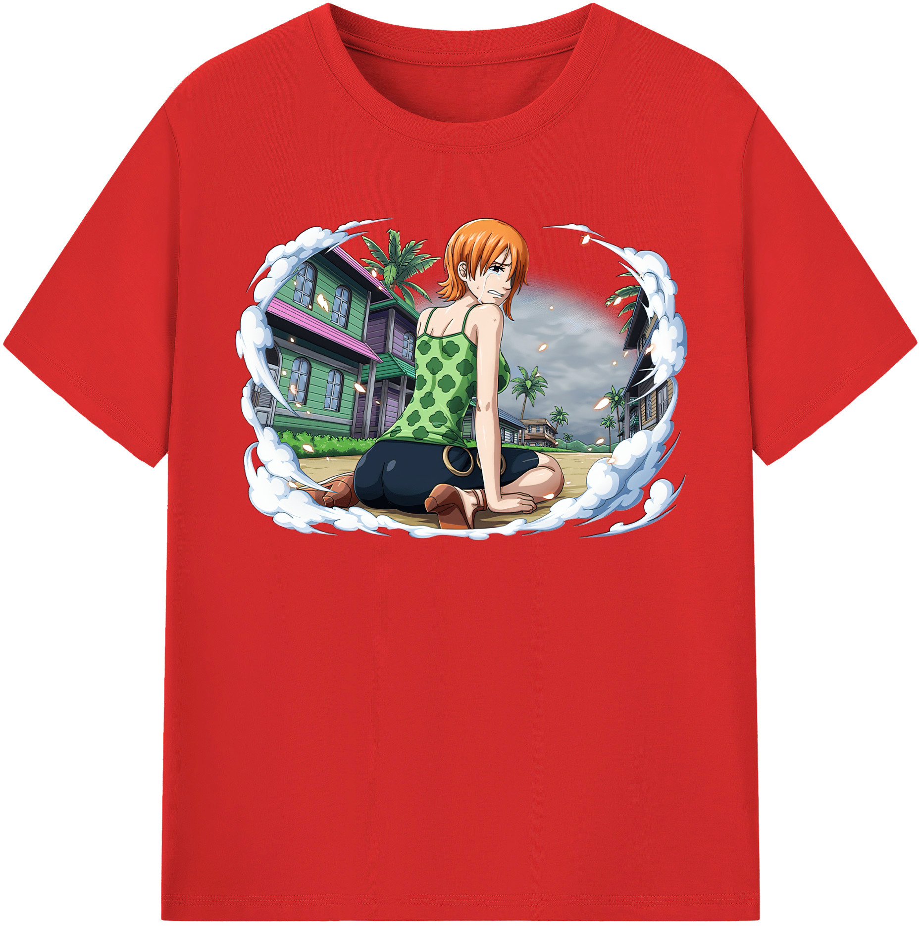 （画像用） ワンピース ナミ ONE PIECE Nami レディースカジュアルプリントTシャツ（綿100％）