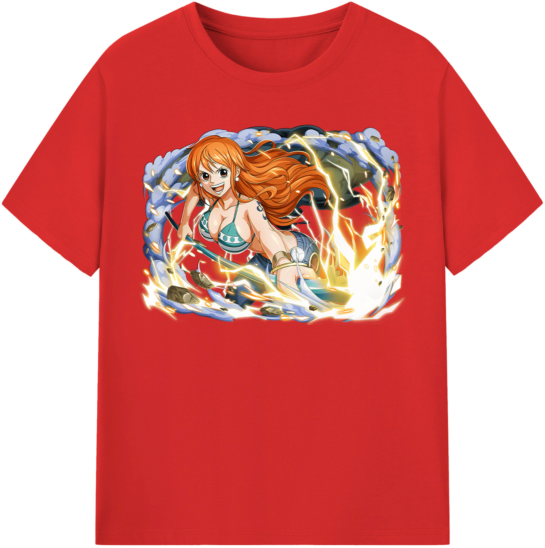 （画像用） ワンピース ナミ ONE PIECE Nami レディースカジュアルプリントTシャツ（綿100％）