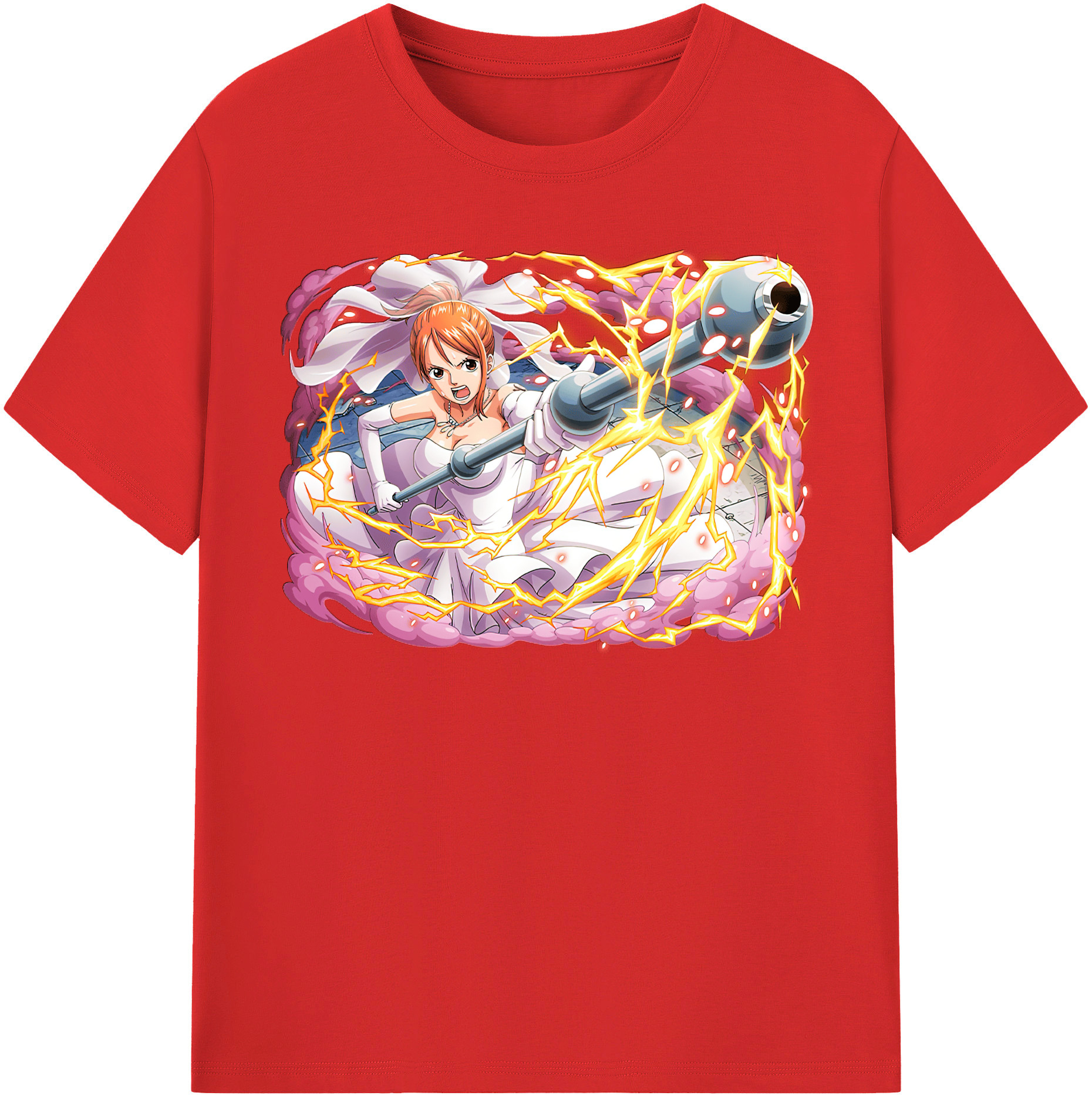 （画像用） ワンピース ナミ ONE PIECE Nami レディースカジュアルプリントTシャツ（綿100％）
