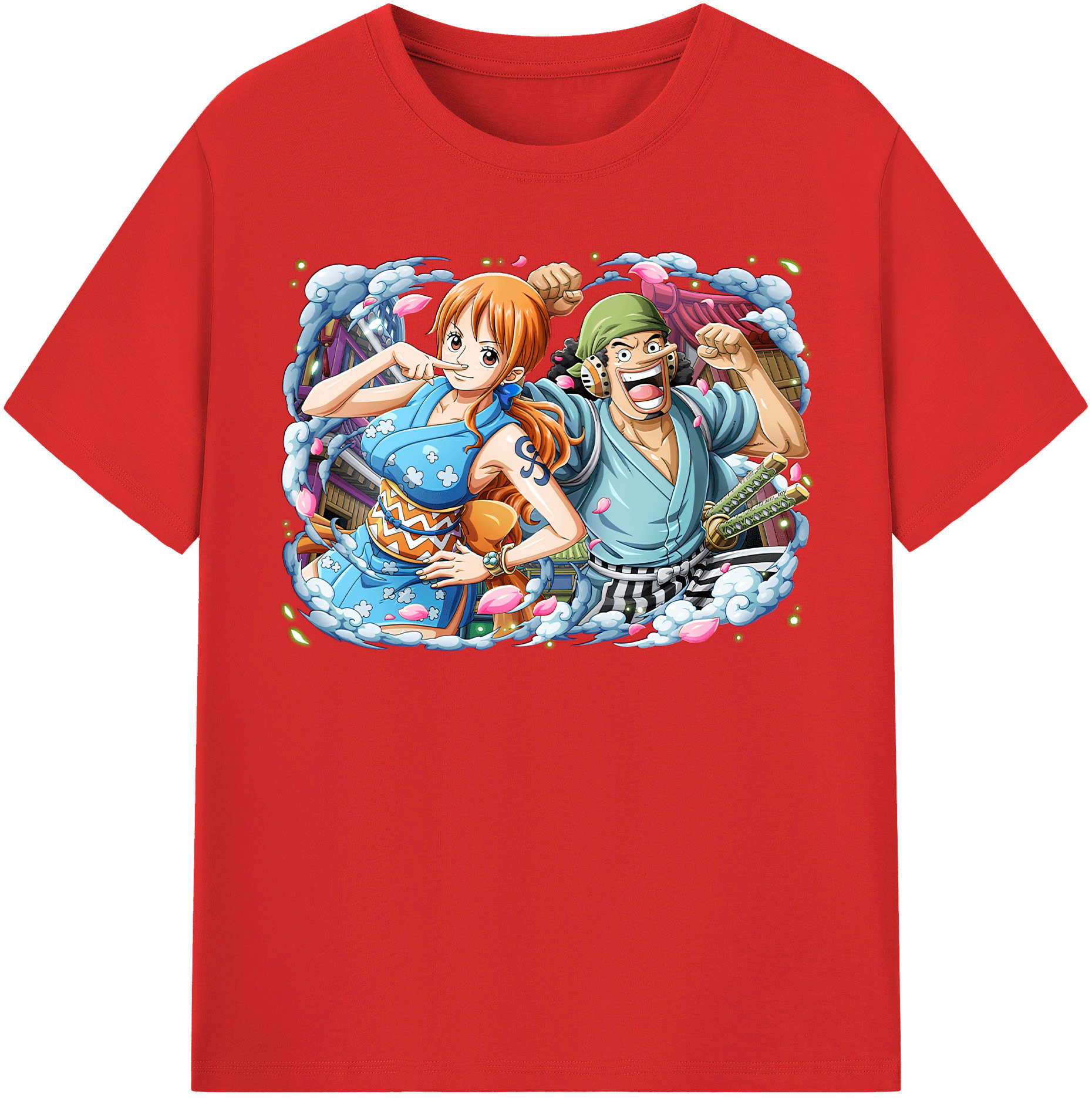 （画像用） ワンピース ナミ ONE PIECE Nami レディースカジュアルプリントTシャツ（綿100％）