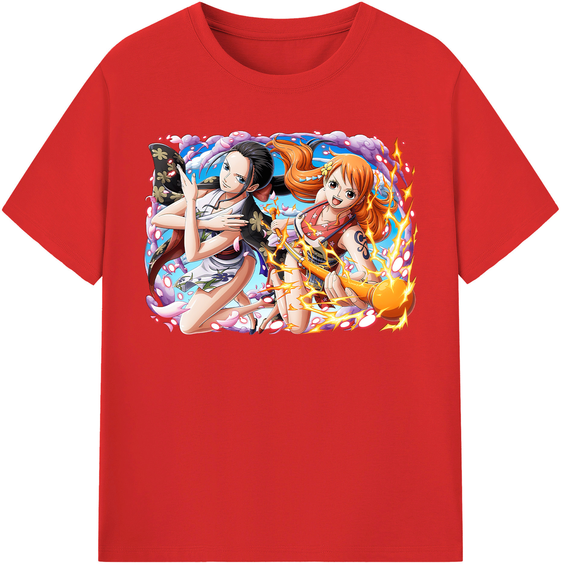 （画像用） ワンピース ナミ ONE PIECE Nami レディースカジュアルプリントTシャツ（綿100％）