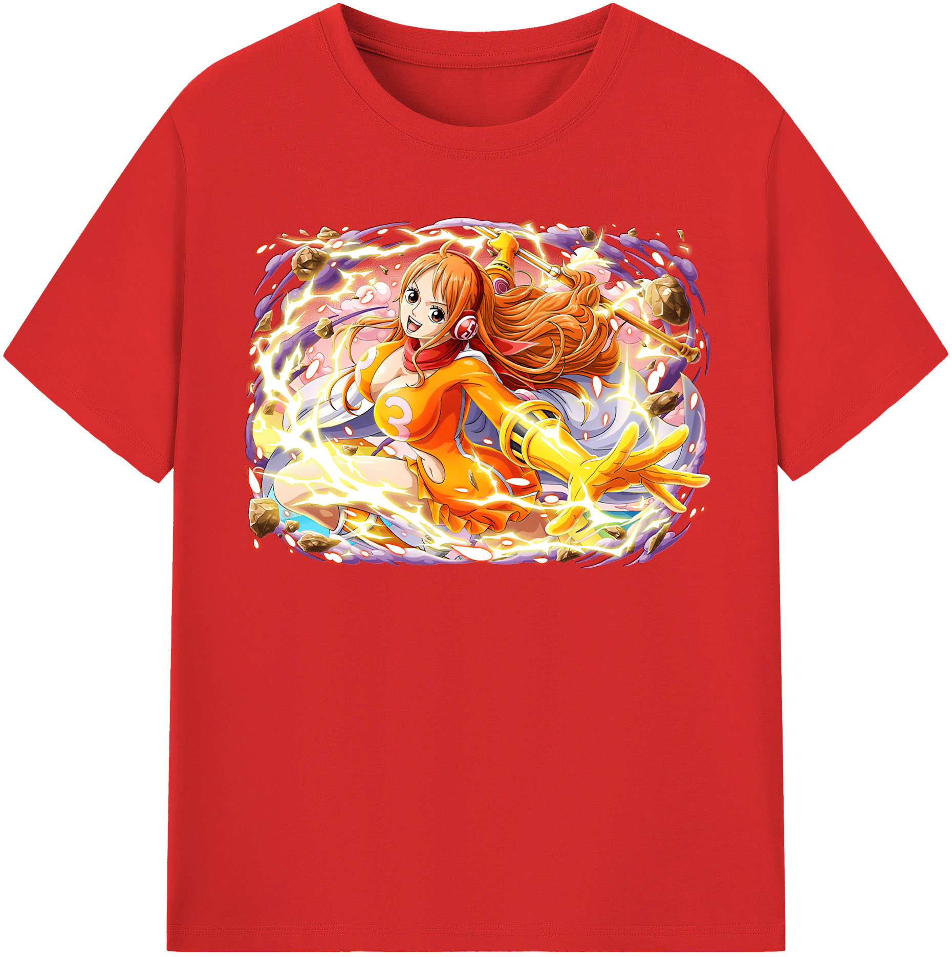 （画像用） ワンピース ナミ ONE PIECE Nami レディースカジュアルプリントTシャツ（綿100％）