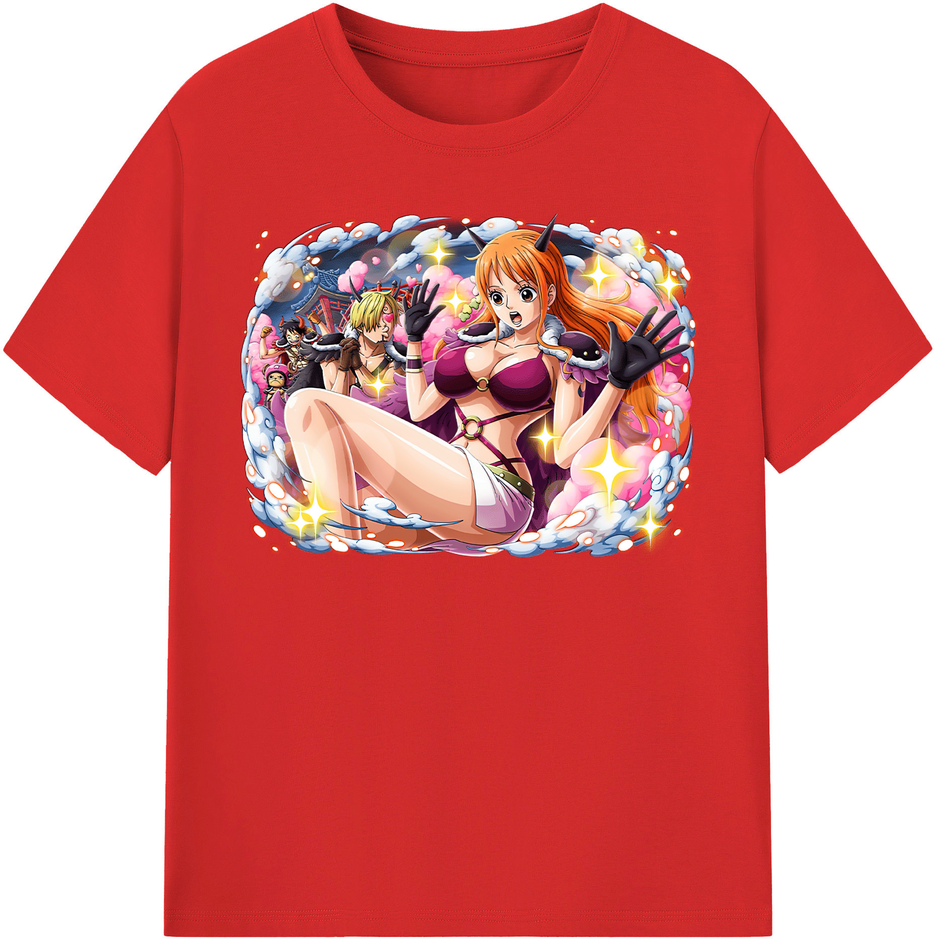 （画像用） ワンピース ナミ ONE PIECE Nami レディースカジュアルプリントTシャツ（綿100％）