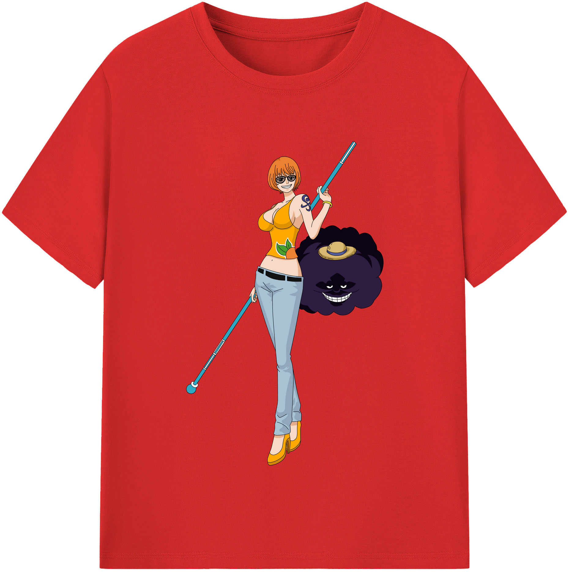 （画像用） ワンピース ナミ ONE PIECE Nami レディースカジュアルプリントTシャツ（綿100％）