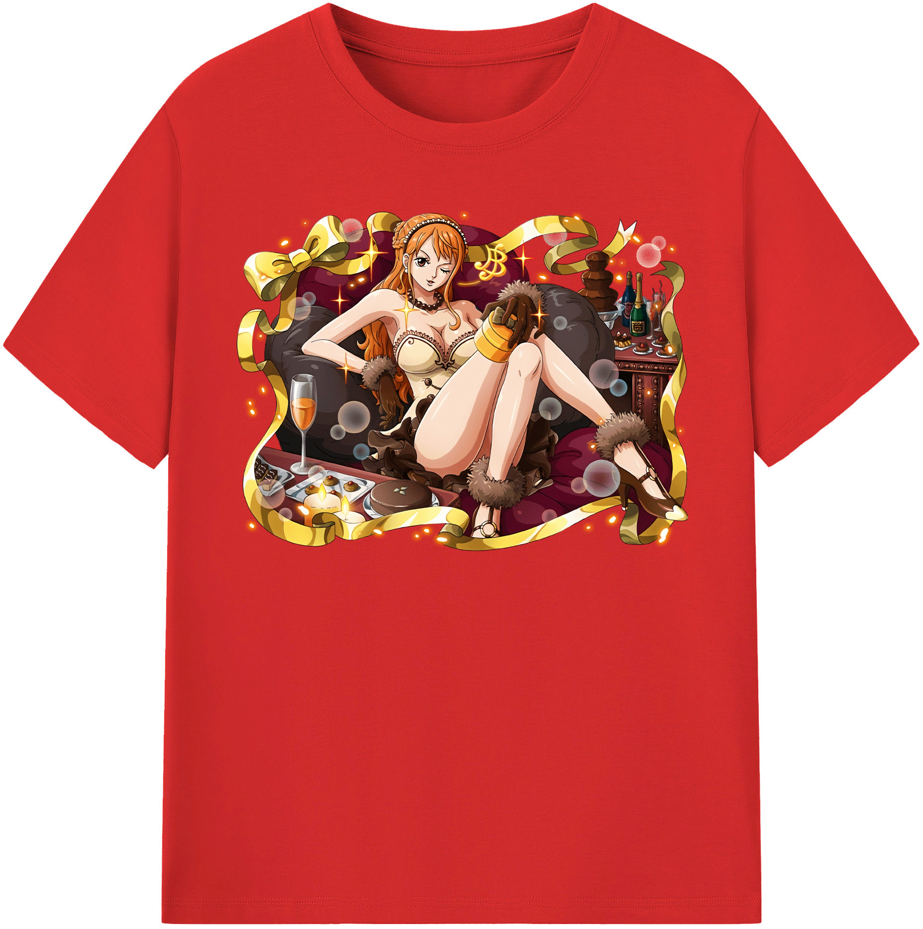 （画像用） ワンピース ナミ ONE PIECE Nami レディースカジュアルプリントTシャツ（綿100％）