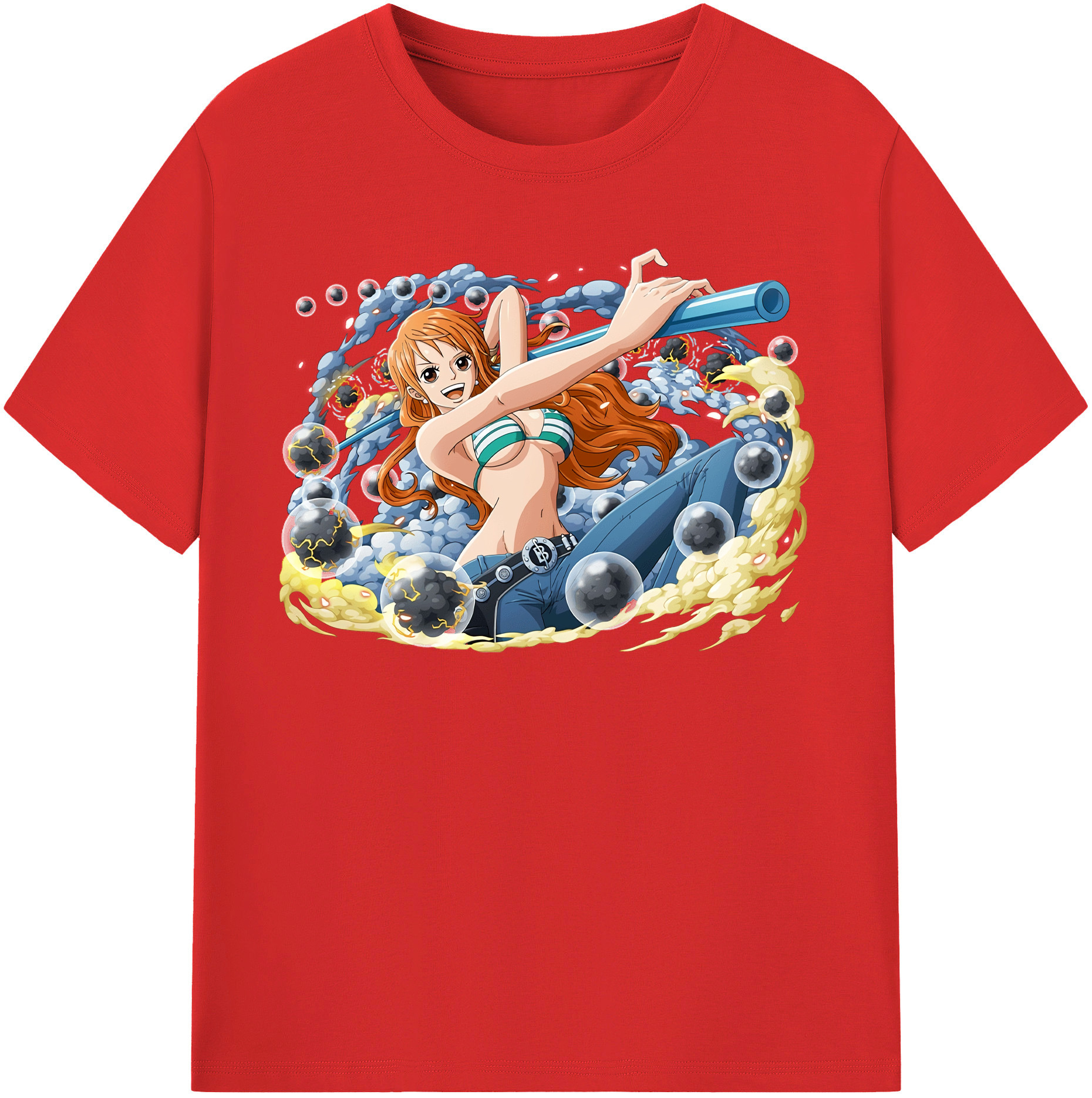 （画像用） ワンピース ナミ ONE PIECE Nami レディースカジュアルプリントTシャツ（綿100％）