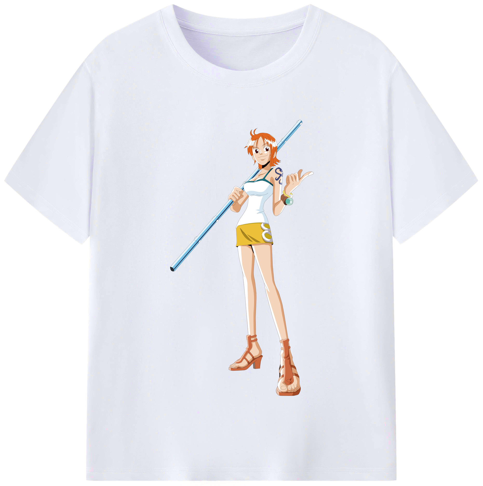 （画像用） ワンピース ナミ ONE PIECE Nami レディースカジュアルプリントTシャツ（綿100％）