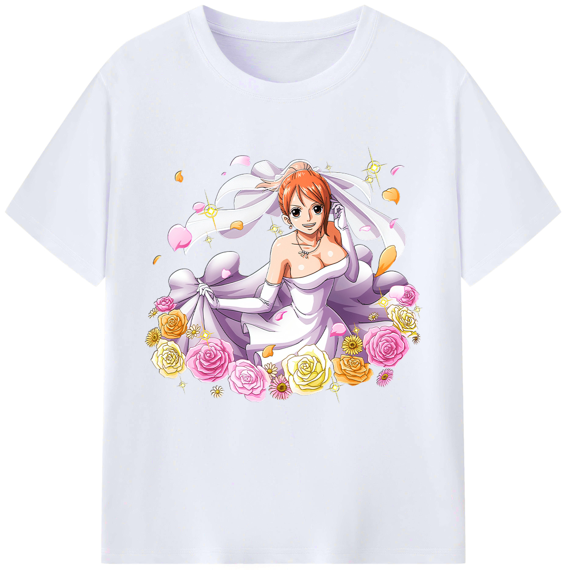 （画像用） ワンピース ナミ ONE PIECE Nami レディースカジュアルプリントTシャツ（綿100％）