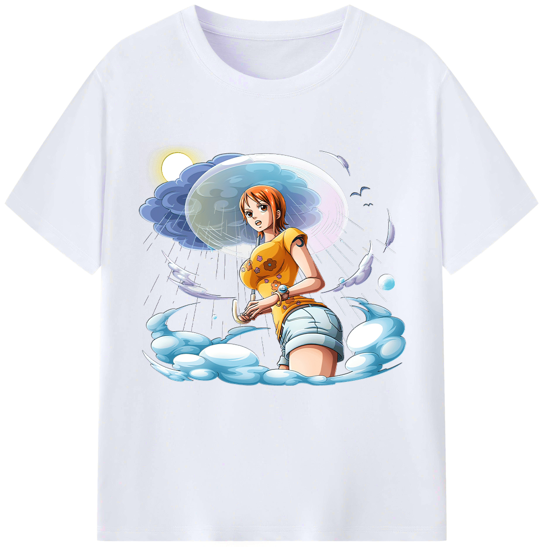 （画像用） ワンピース ナミ ONE PIECE Nami レディースカジュアルプリントTシャツ（綿100％）