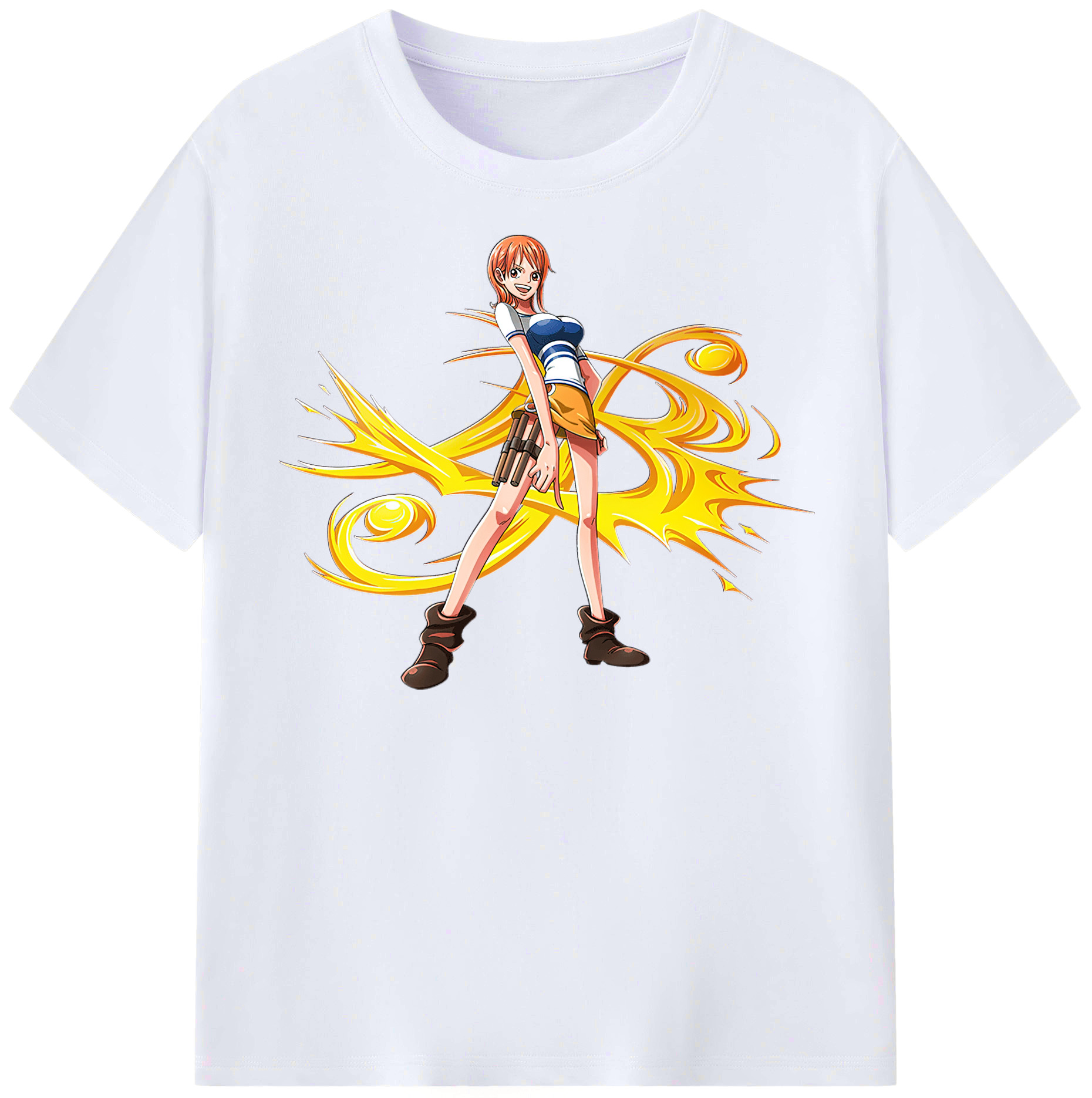（画像用） ワンピース ナミ ONE PIECE Nami レディースカジュアルプリントTシャツ（綿100％）