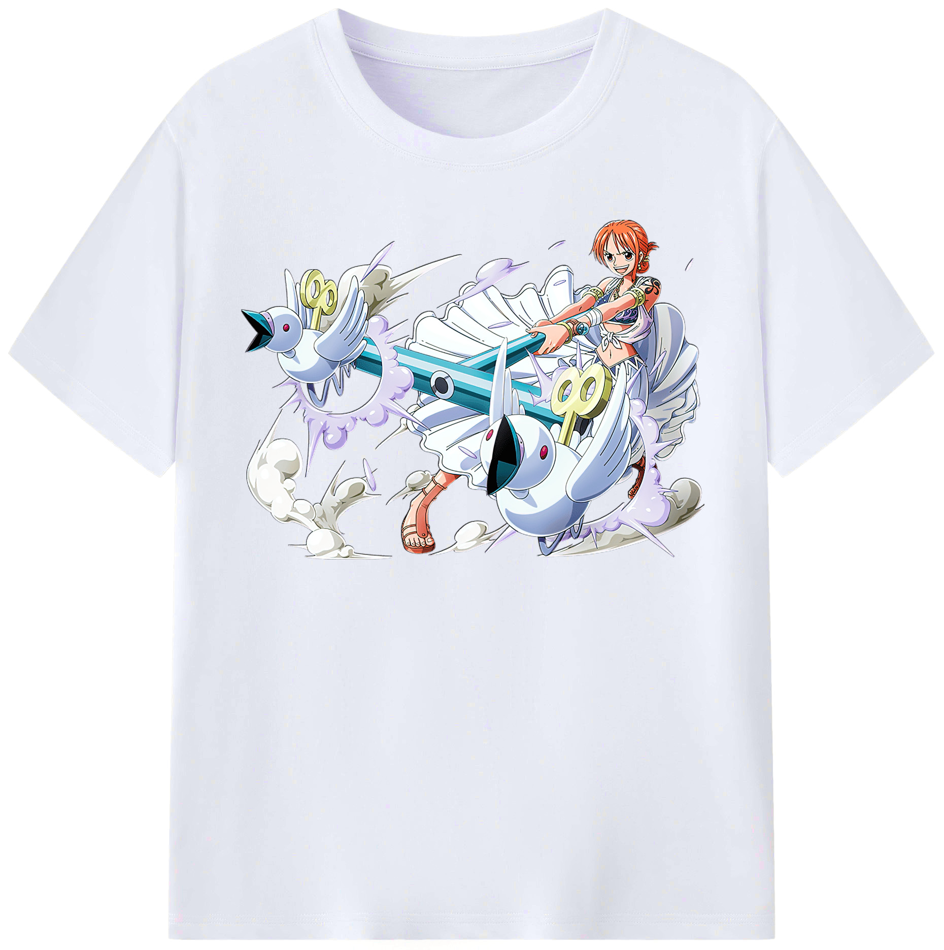 （画像用） ワンピース ナミ ONE PIECE Nami レディースカジュアルプリントTシャツ（綿100％）