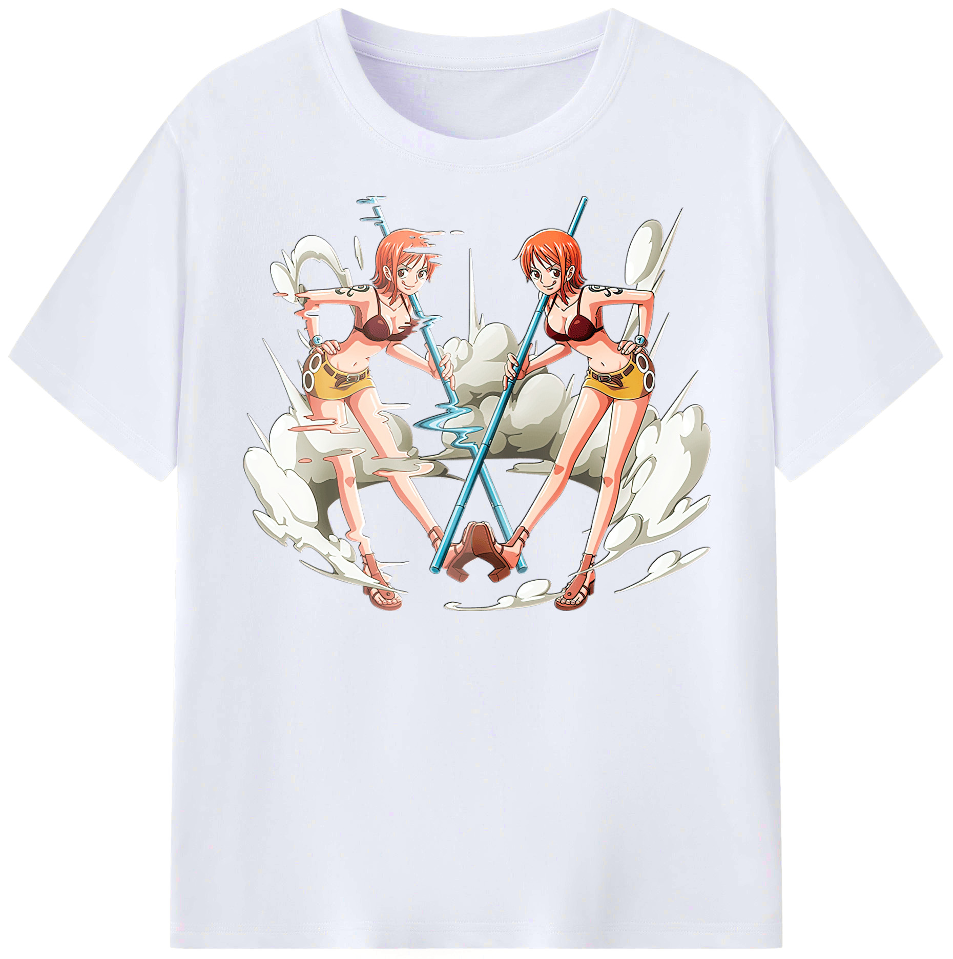 （画像用） ワンピース ナミ ONE PIECE Nami レディースカジュアルプリントTシャツ（綿100％）